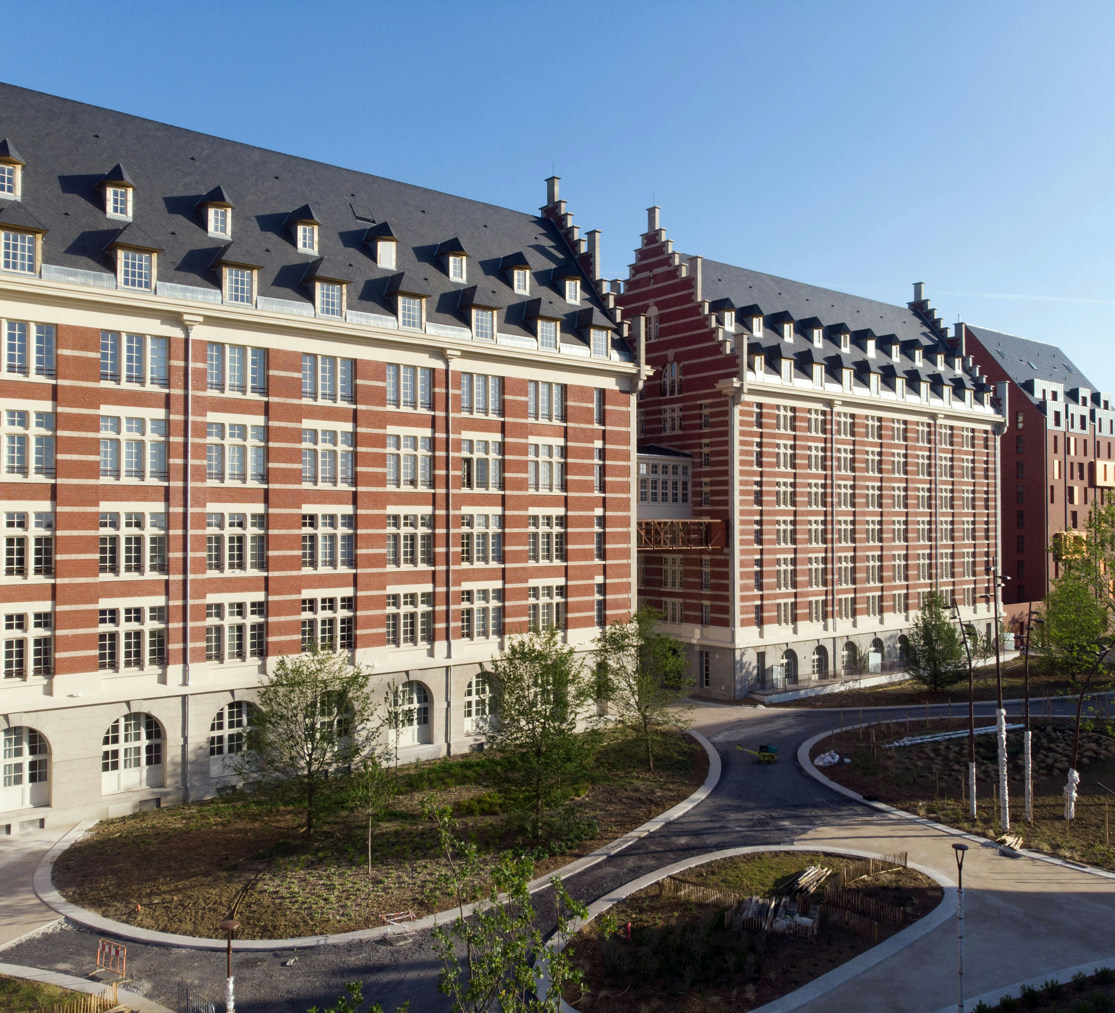 city, urban, architecture, building, condo, housing, college, campus, office building, person
