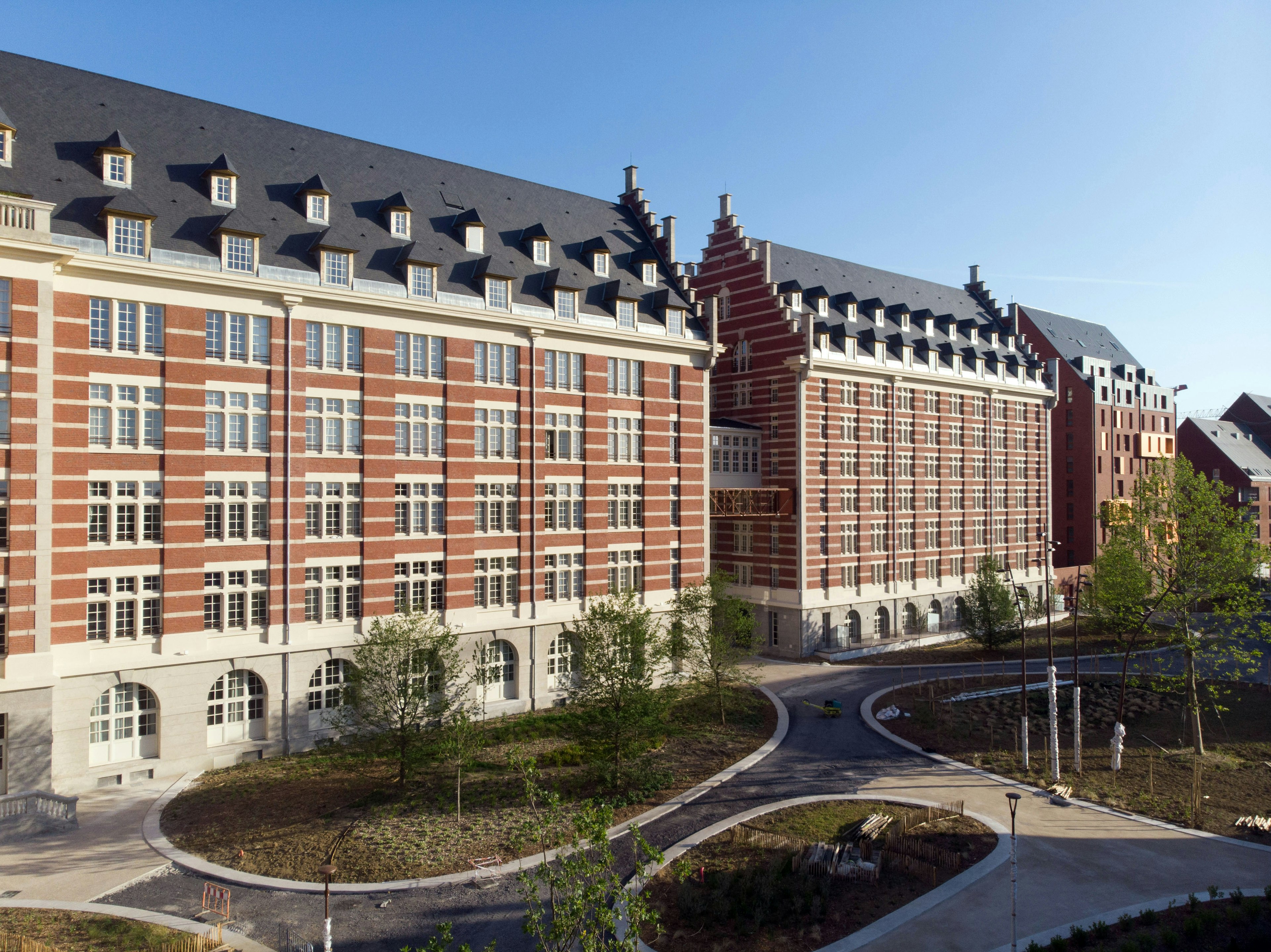 city, urban, architecture, building, condo, housing, college, campus, office building, person