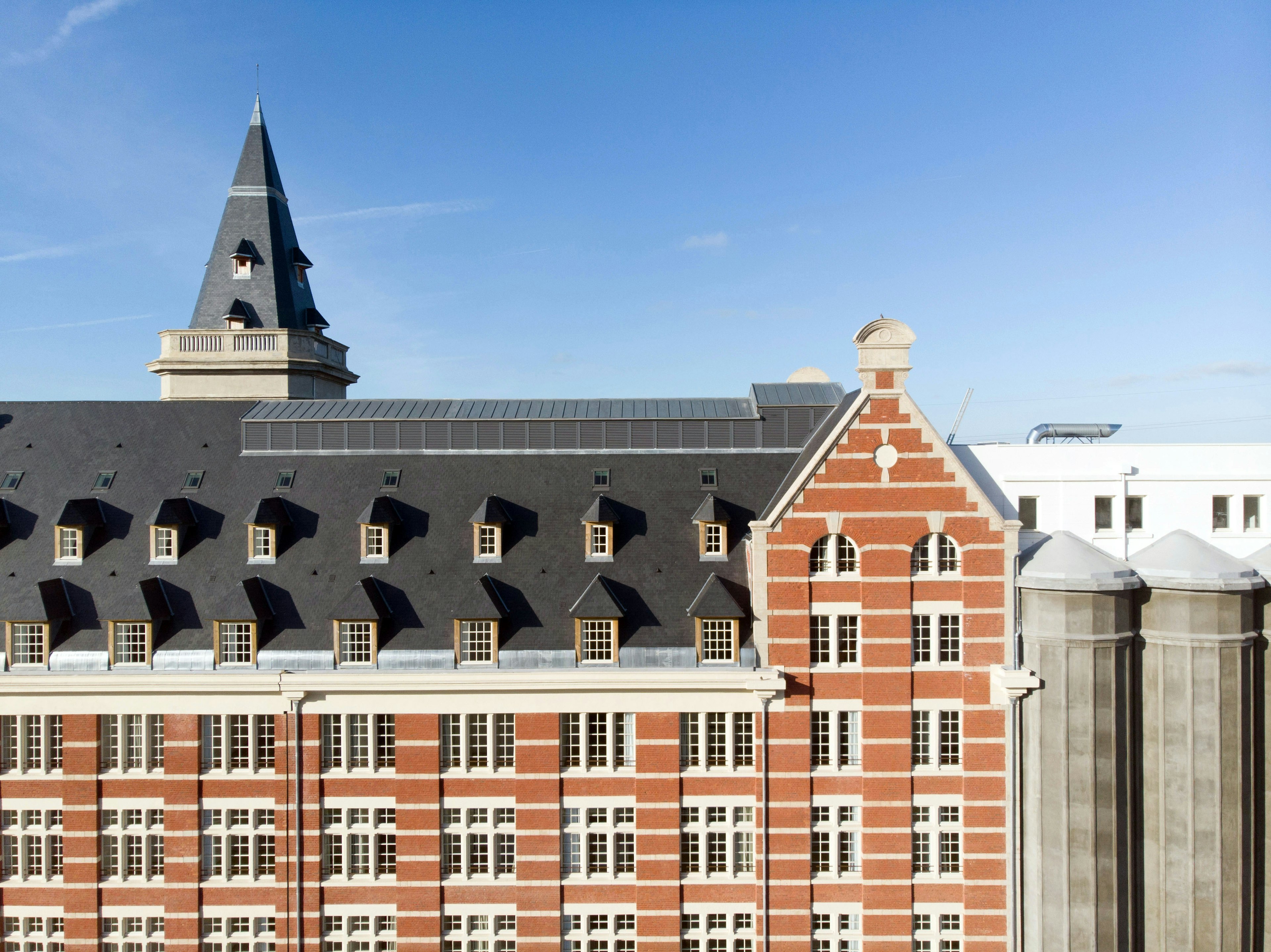 city, spire, tower, bell tower, urban, condo, housing, clock tower, office building, roof