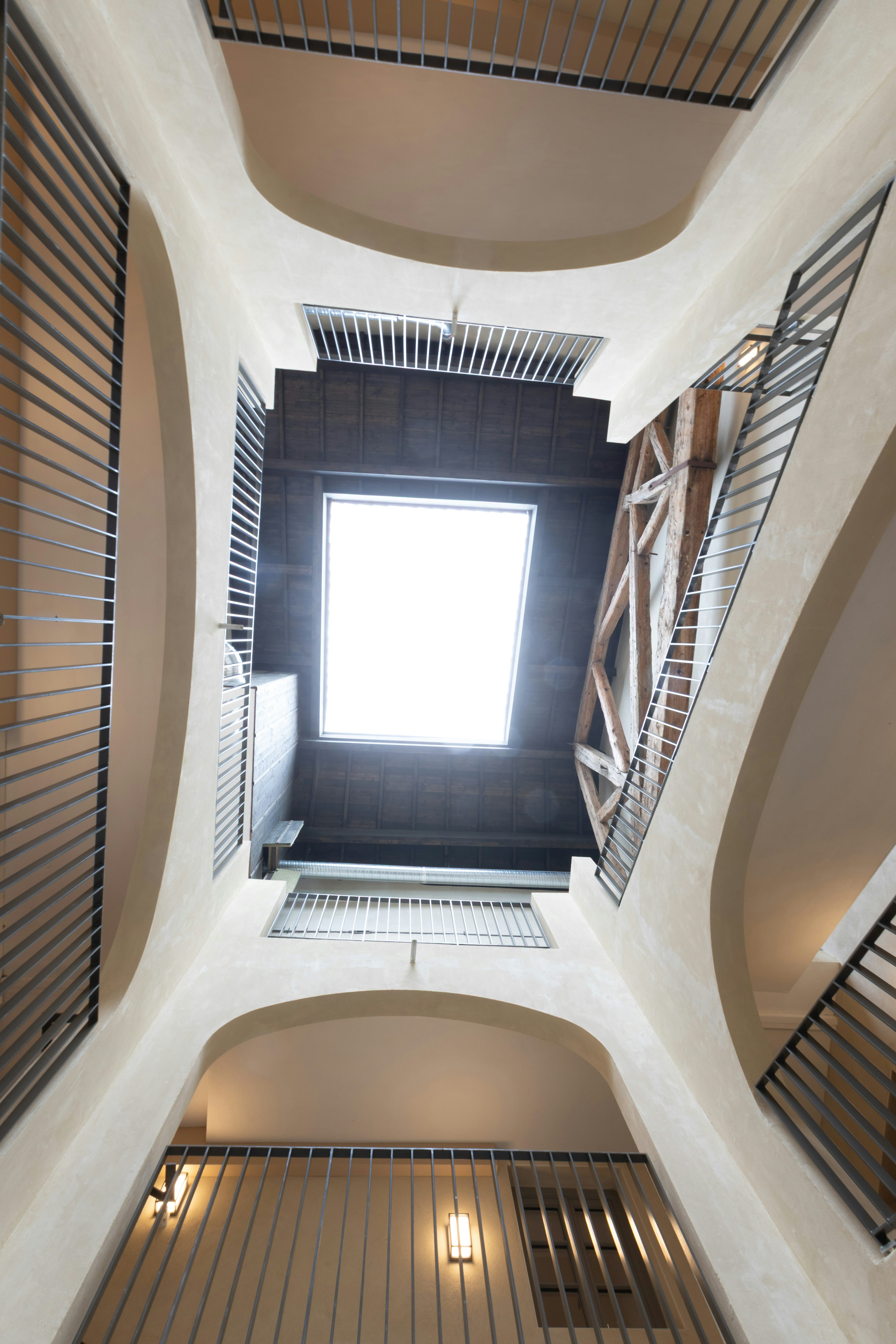 architecture, building, house, housing, staircase, window, skylight, lamp
