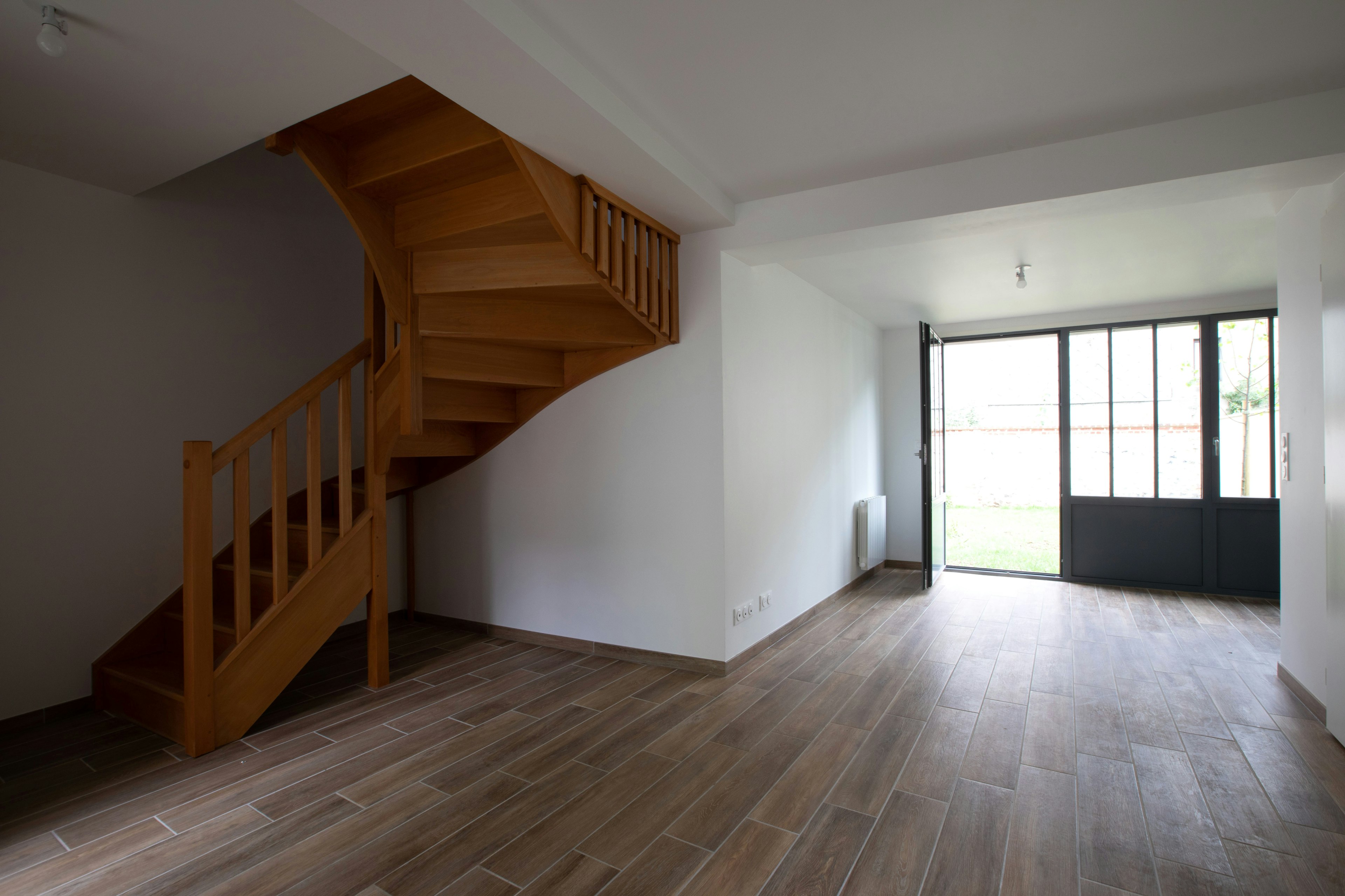 house, housing, staircase, wood, floor, flooring, indoors, interior design, hardwood, living room