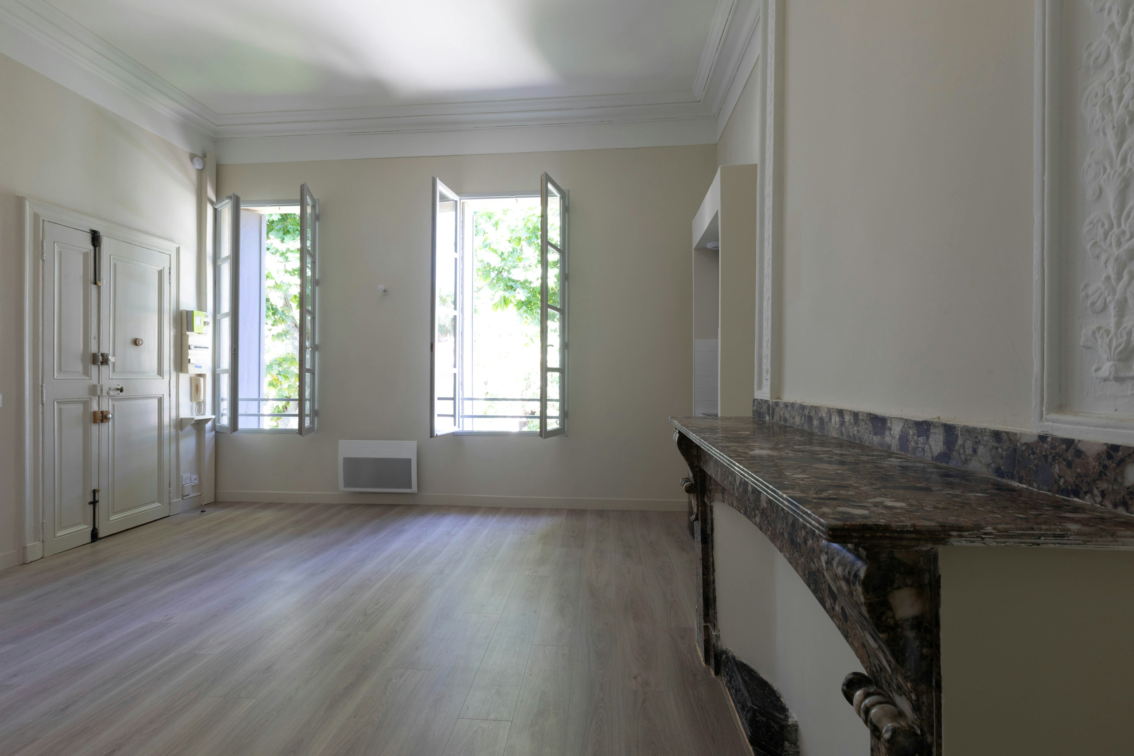 indoors, interior design, floor, flooring, corner, wood, bag, handbag, building, housing