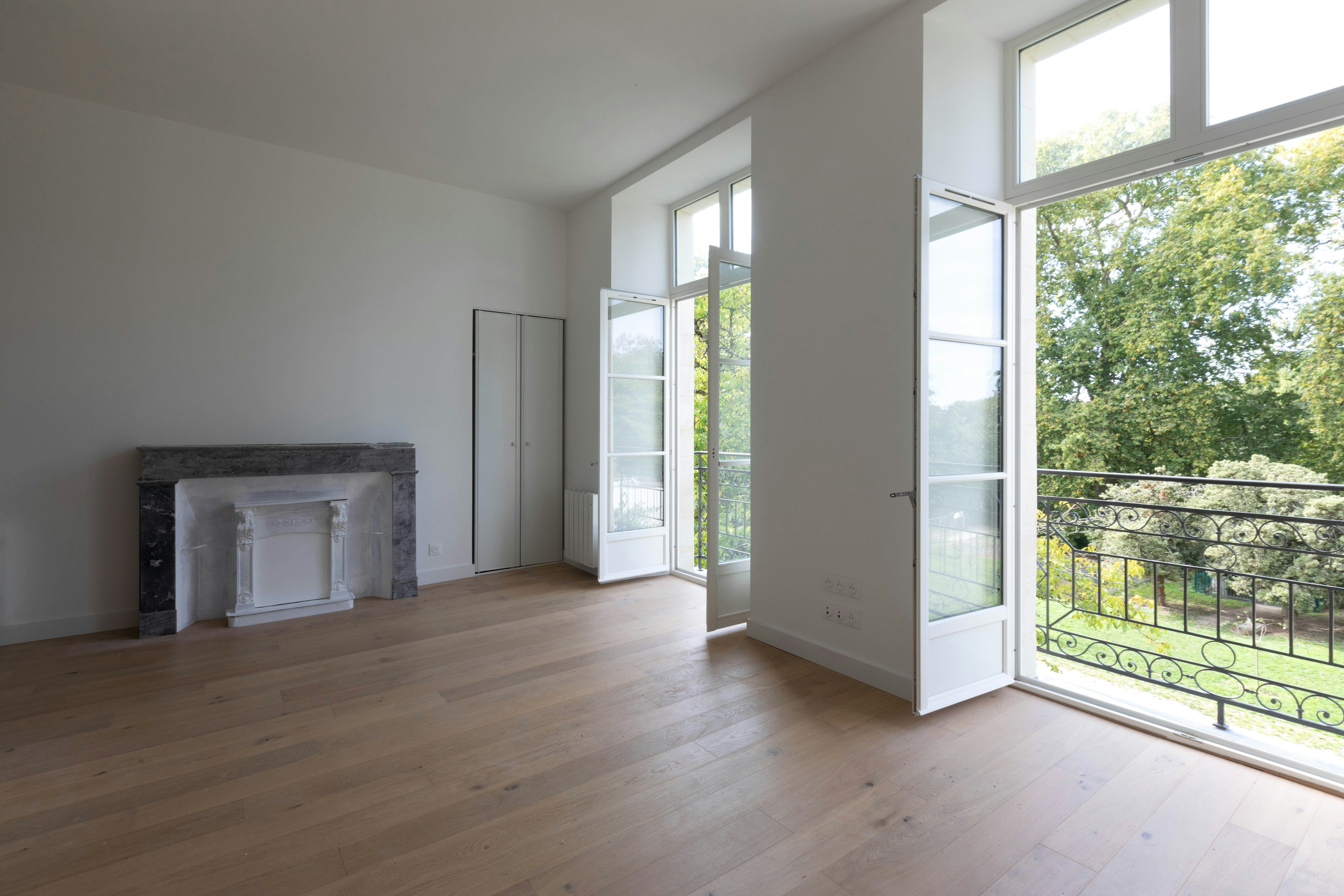 indoors, interior design, door, floor, french window, window, corner, fireplace, building, housing