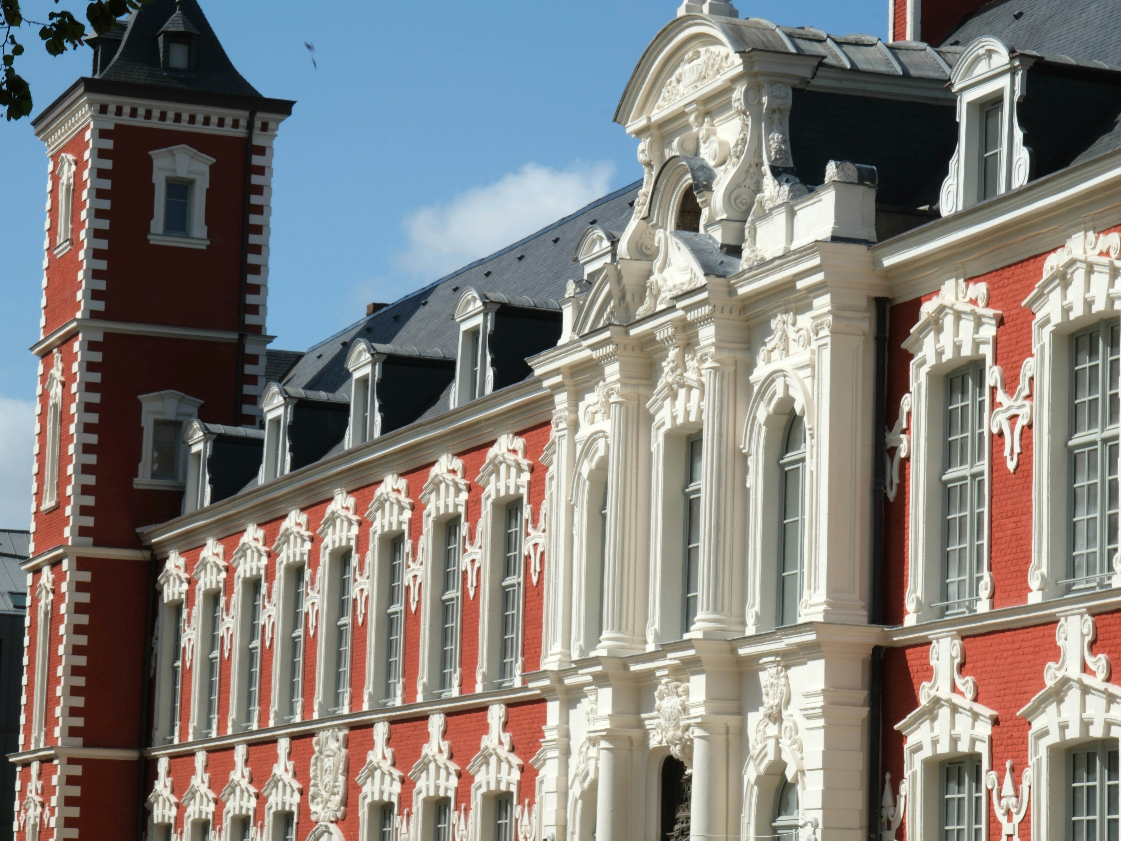 city, building, condo, housing, urban, clock tower, tower, person, house, villa