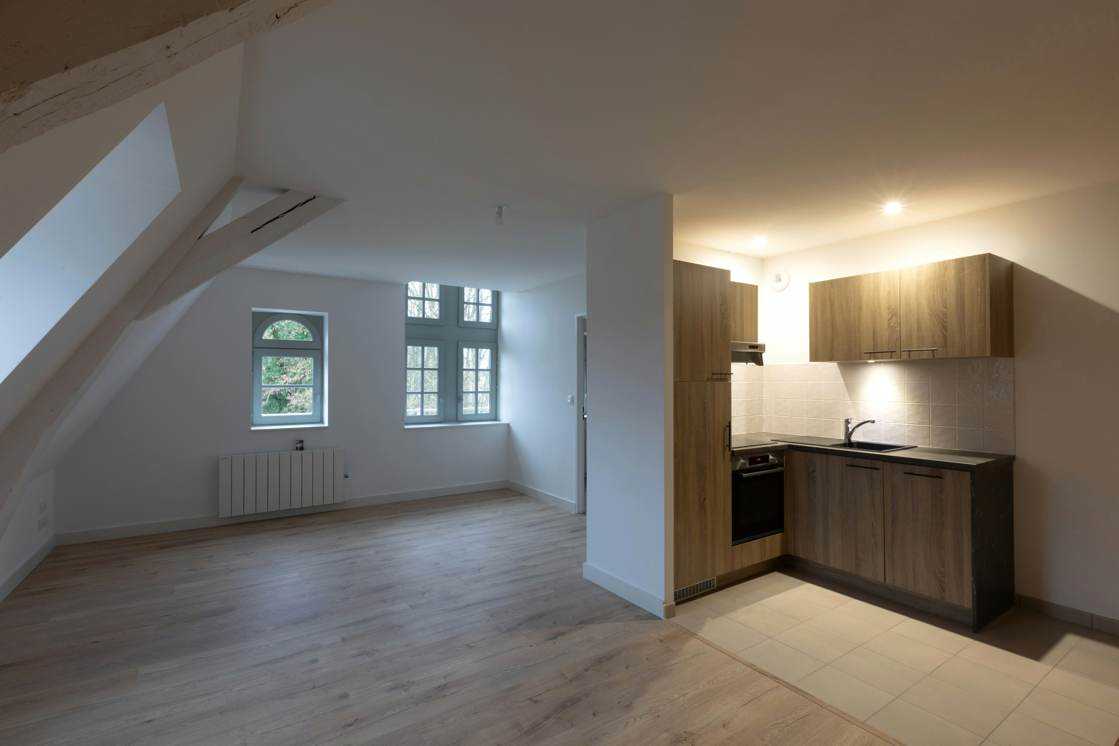 house, housing, indoors, loft, interior design, corner, penthouse, sink faucet, attic, wood