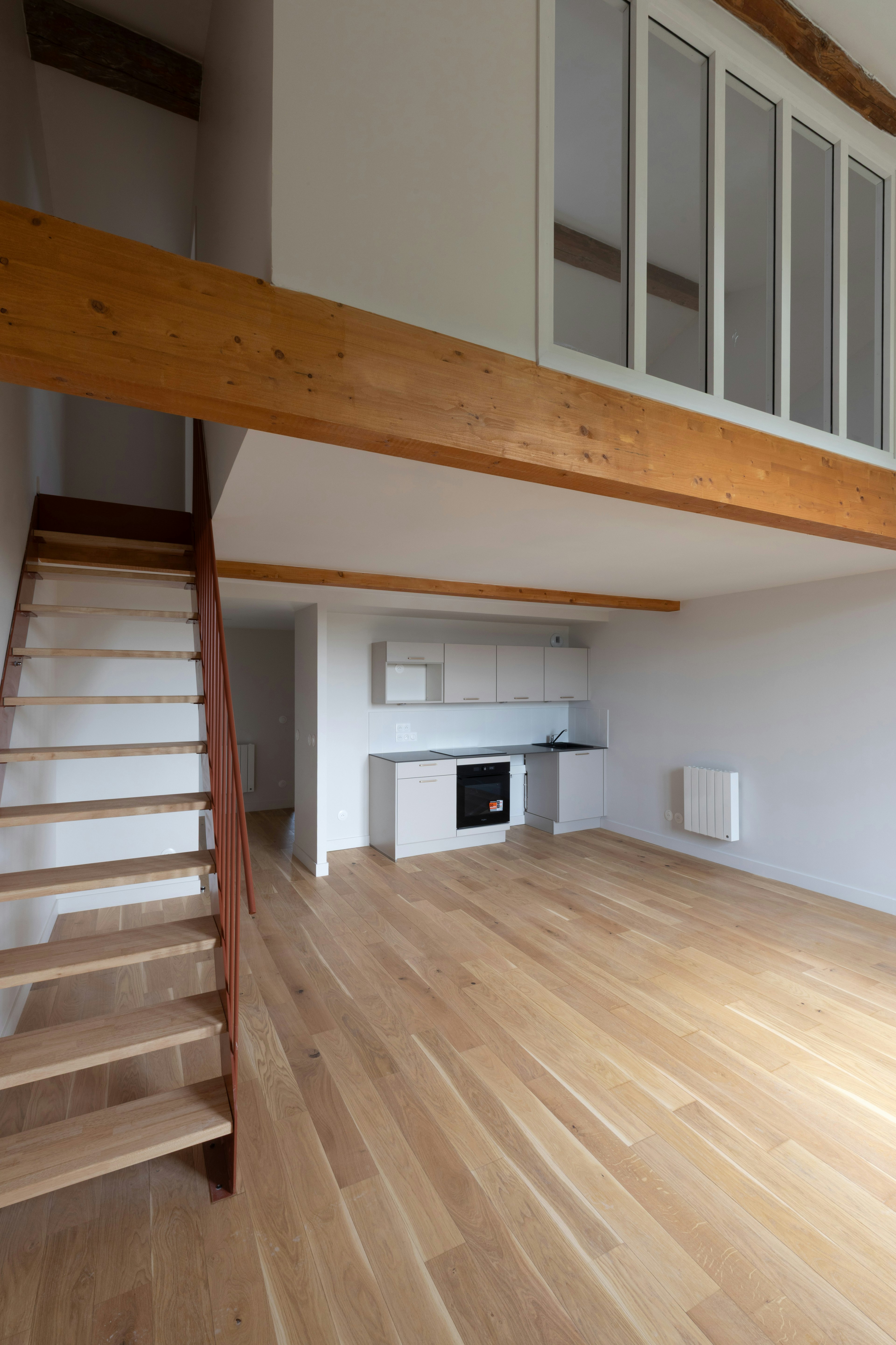 wood, indoors, interior design, floor, flooring, house, housing, staircase, hardwood, loft