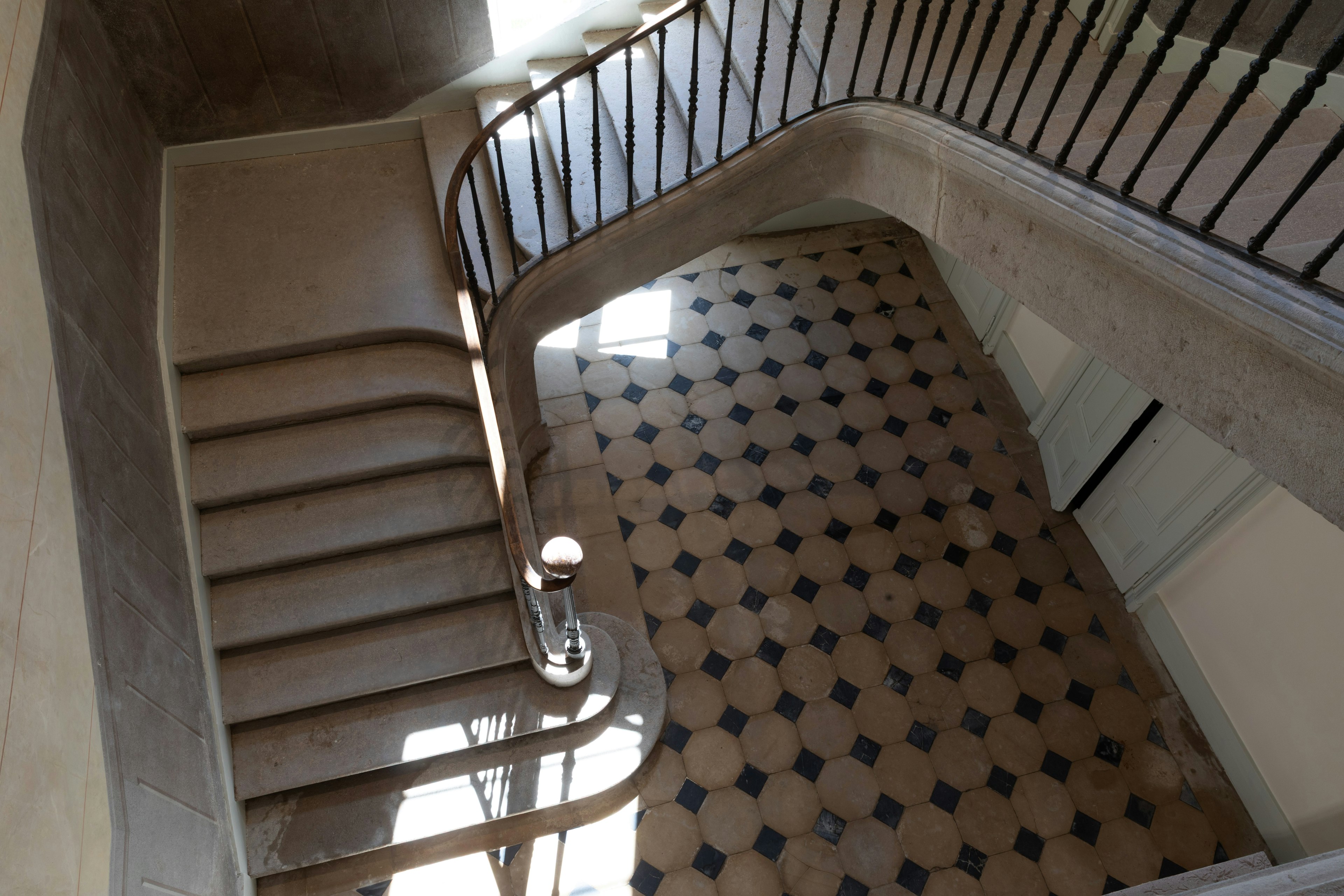 architecture, building, house, housing, staircase, handrail, indoors, interior design