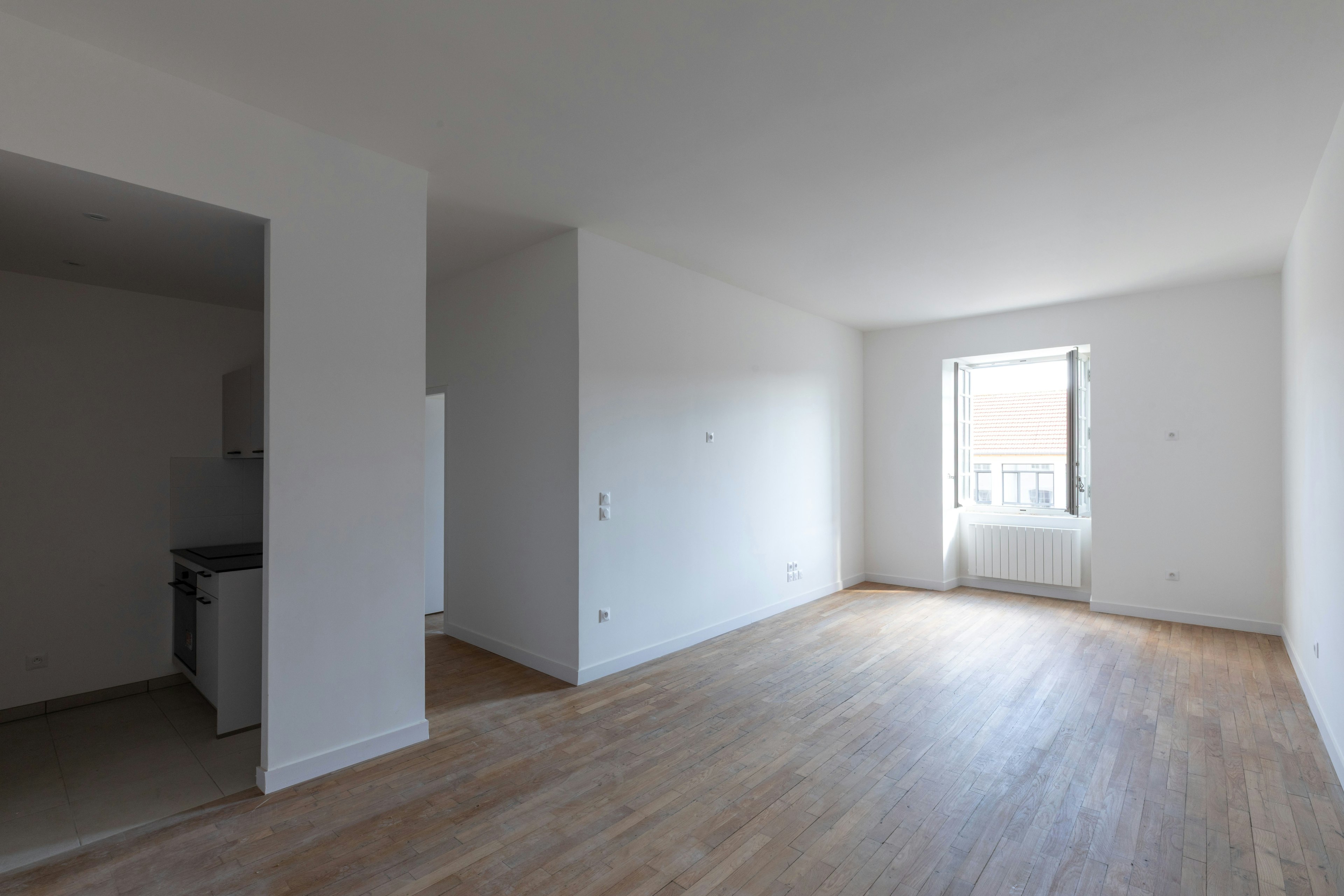 corner, floor, flooring, indoors, interior design, building, housing, loft, room, wood