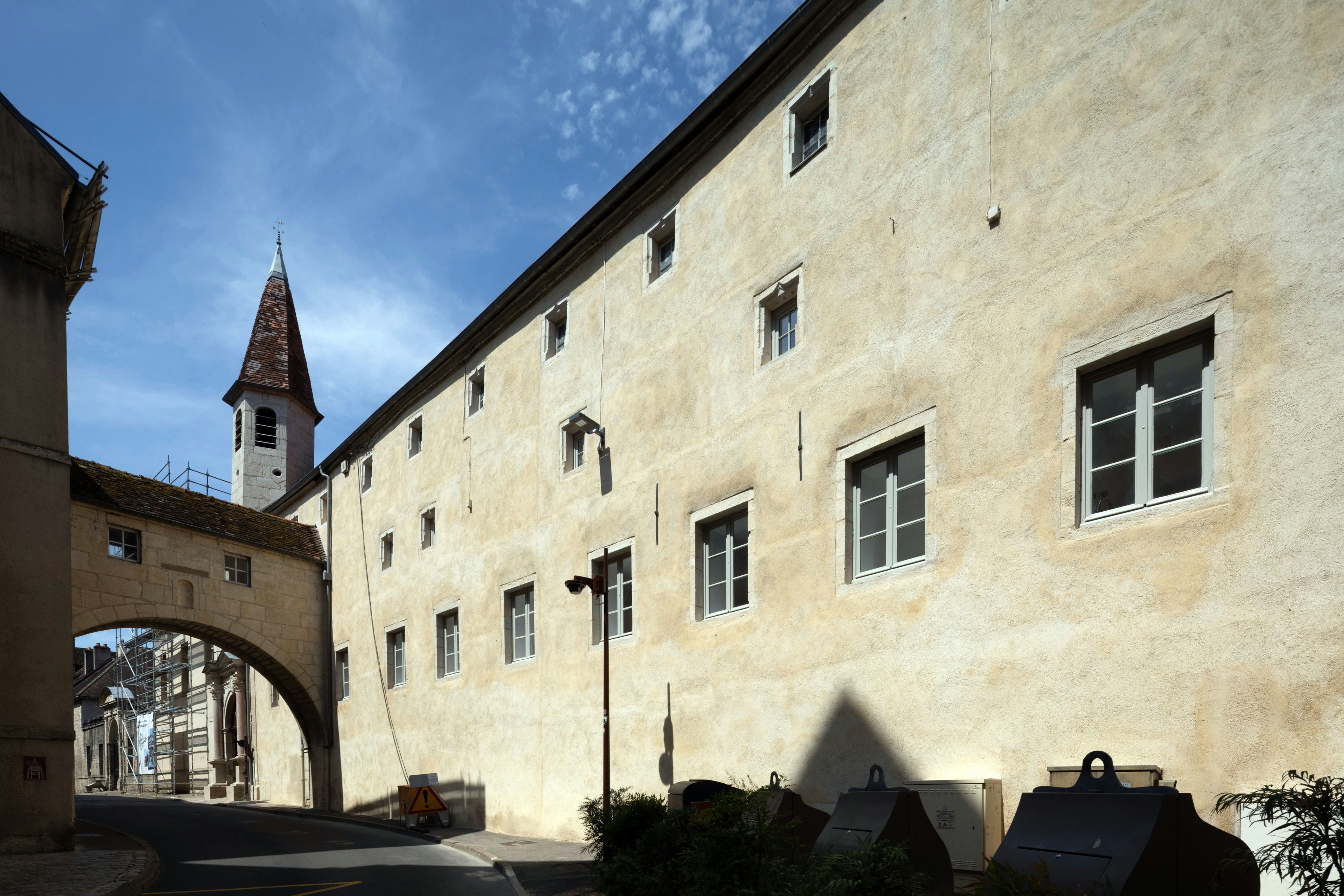 monastery, city, arch, street, urban, spire, villa, gothic arch, clock tower, condo