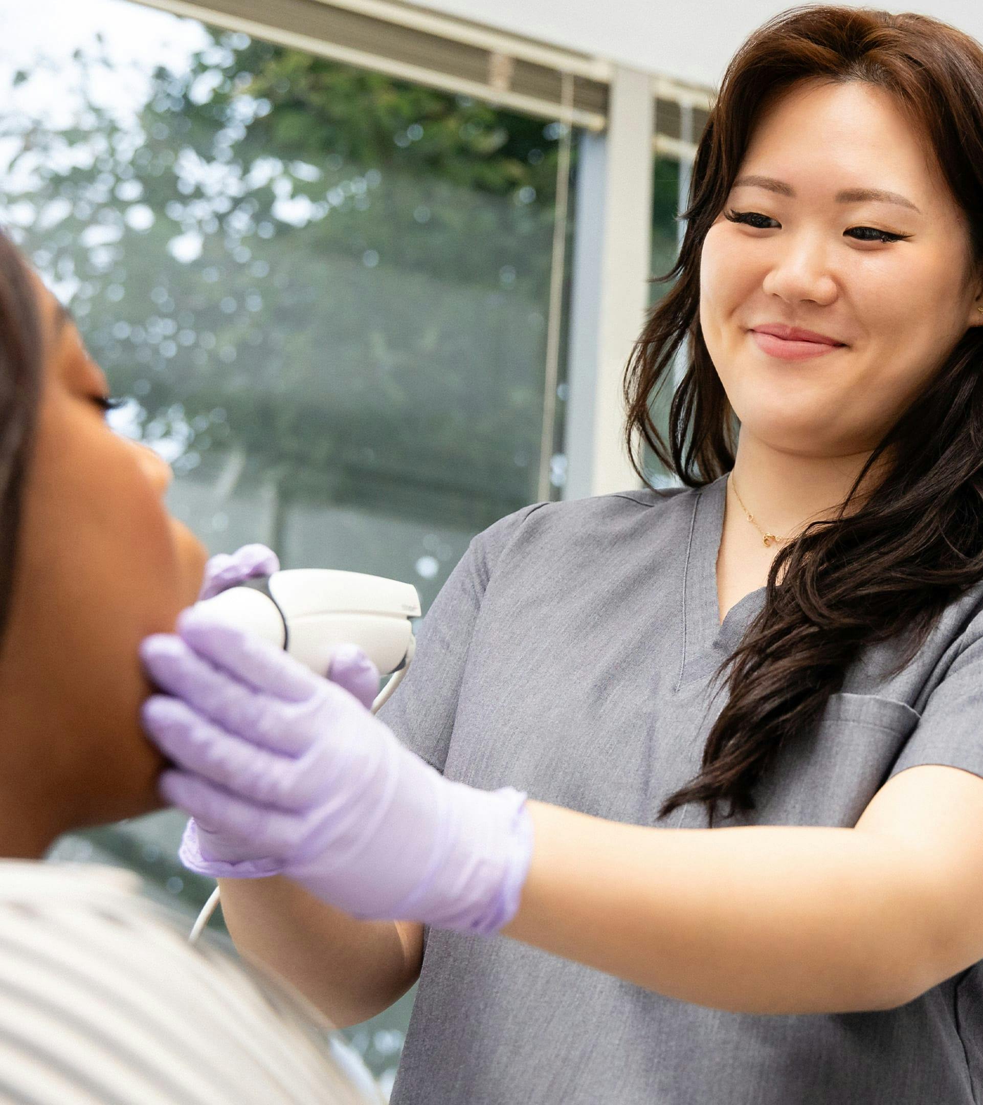 doctor working on a patient