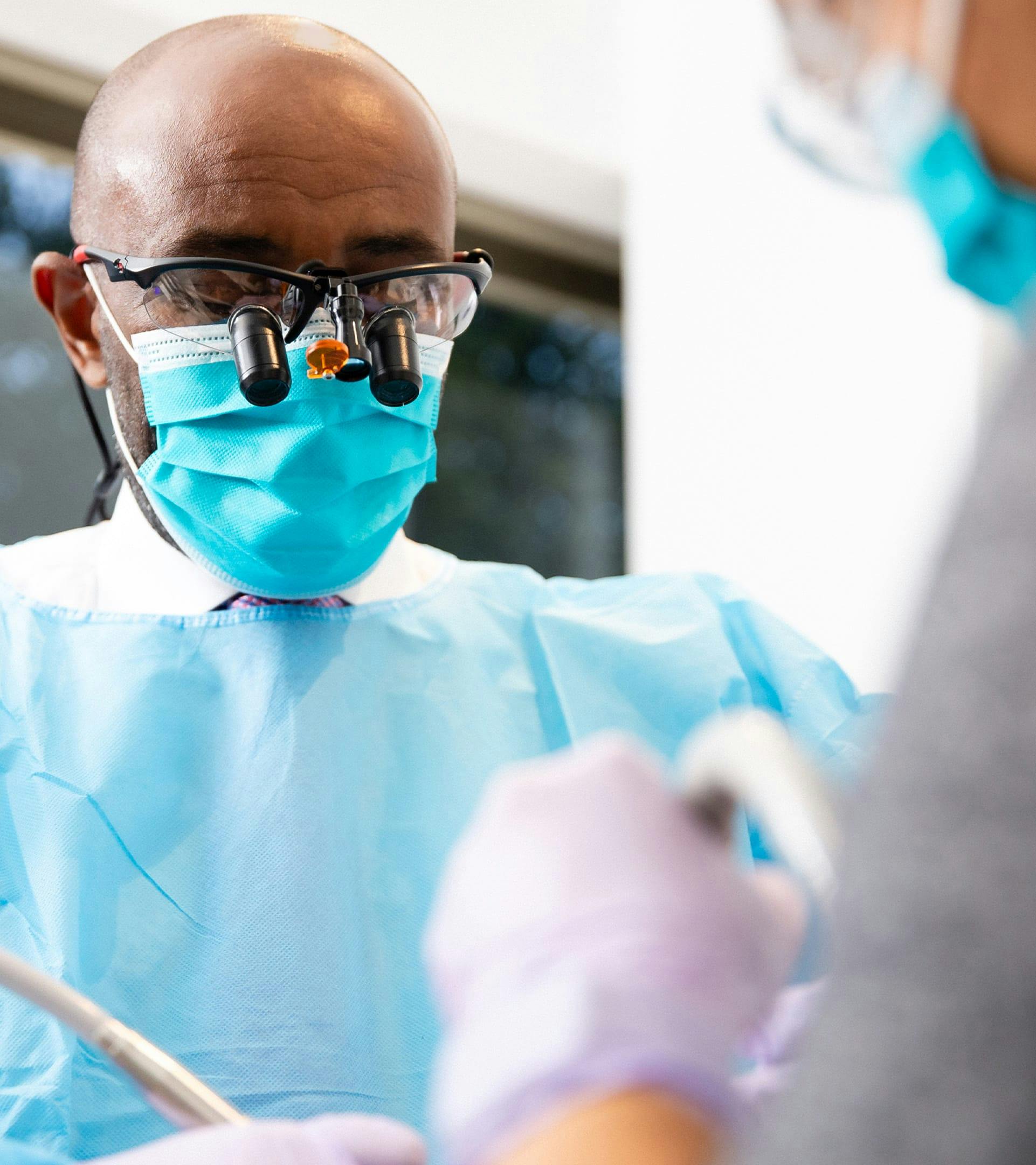 doctor working on a patient