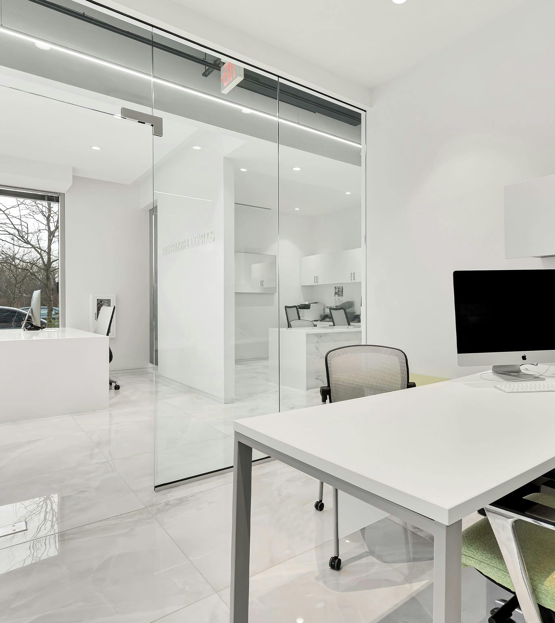 desk in an office