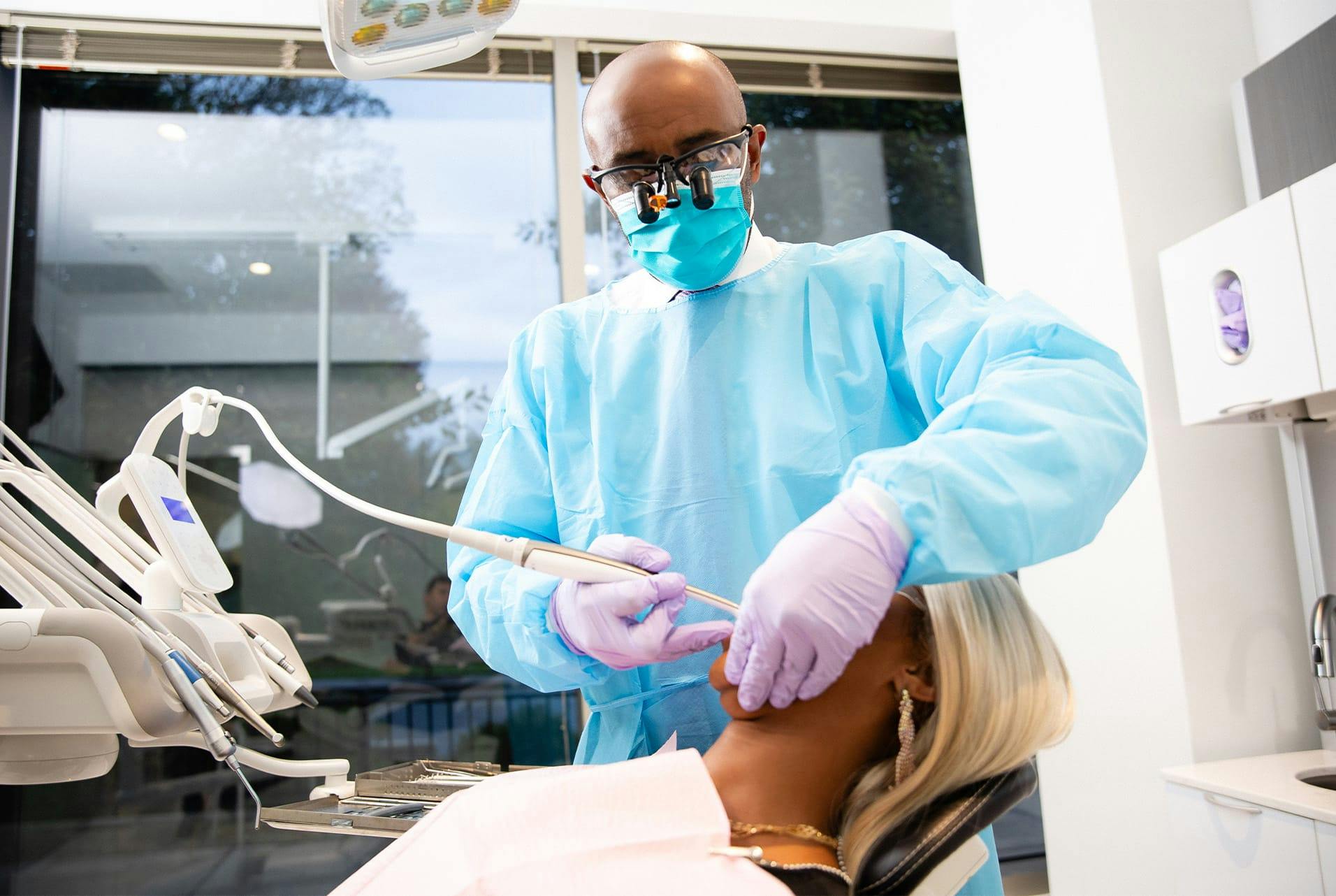 doctor working on a patient