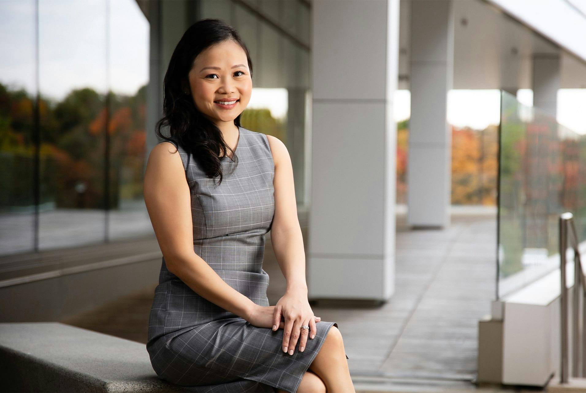 Dr. Xue sitting outside