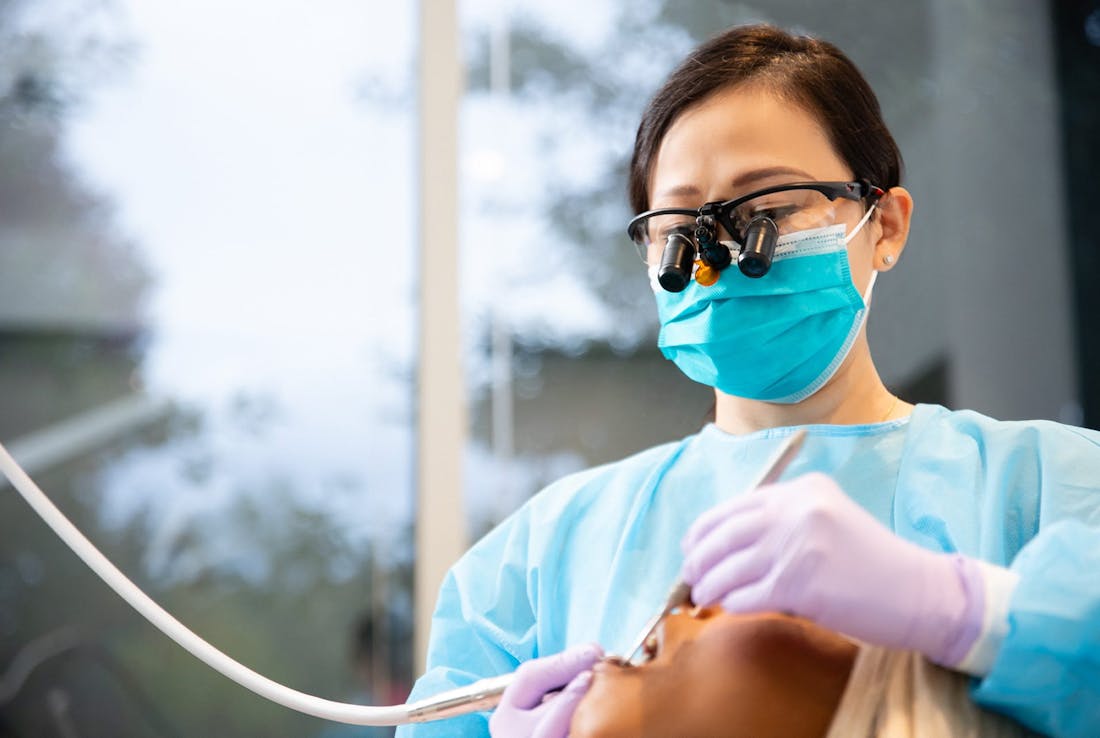 doctor working on a patient