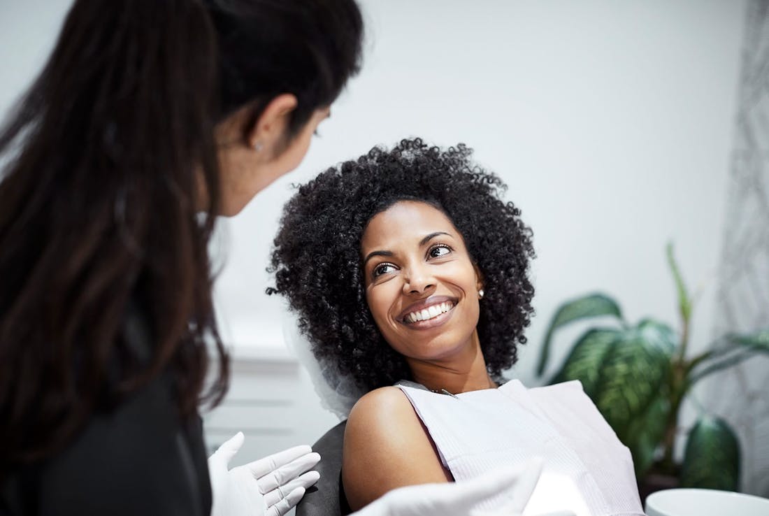 patient smiling at doctor
