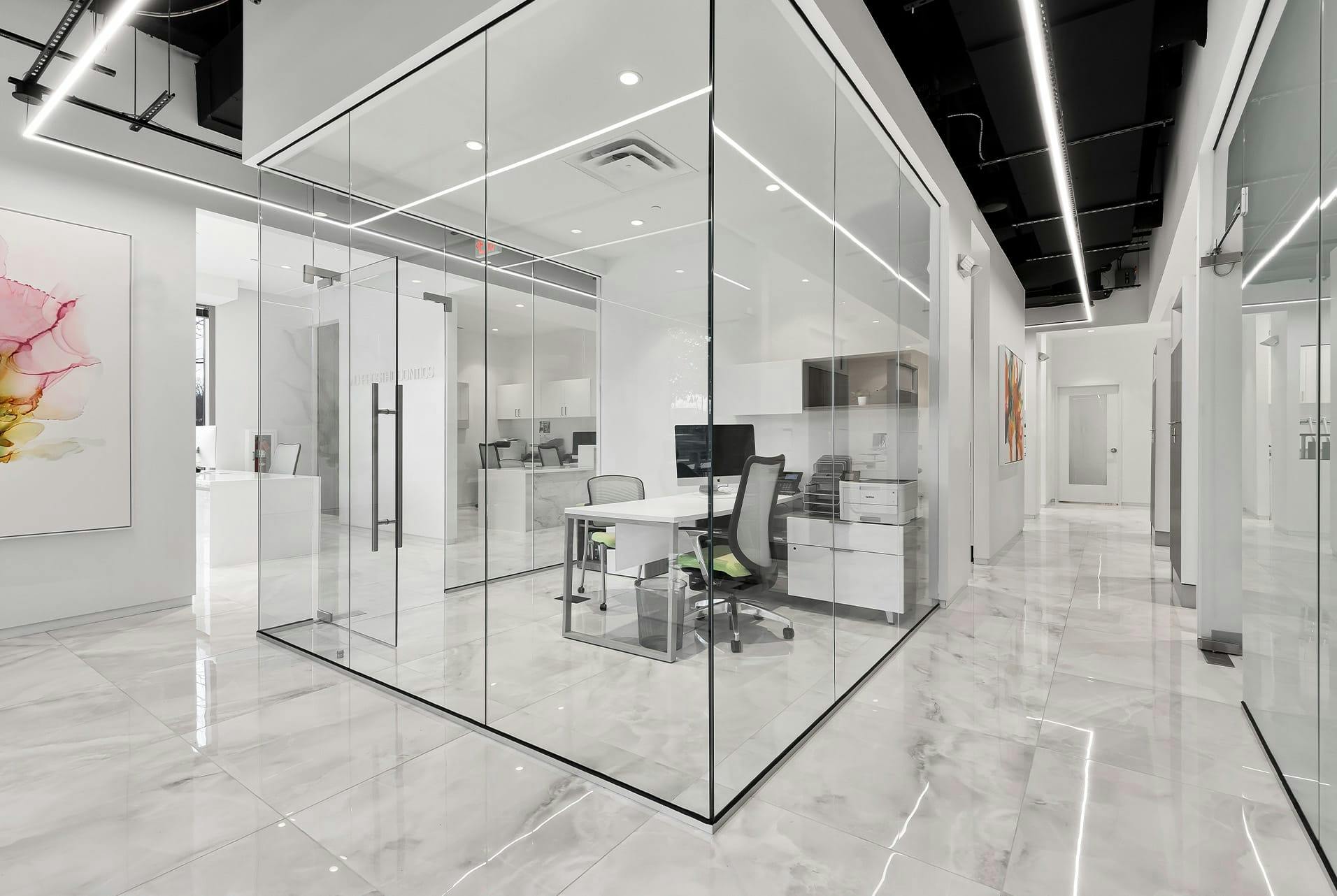 glass wall office room