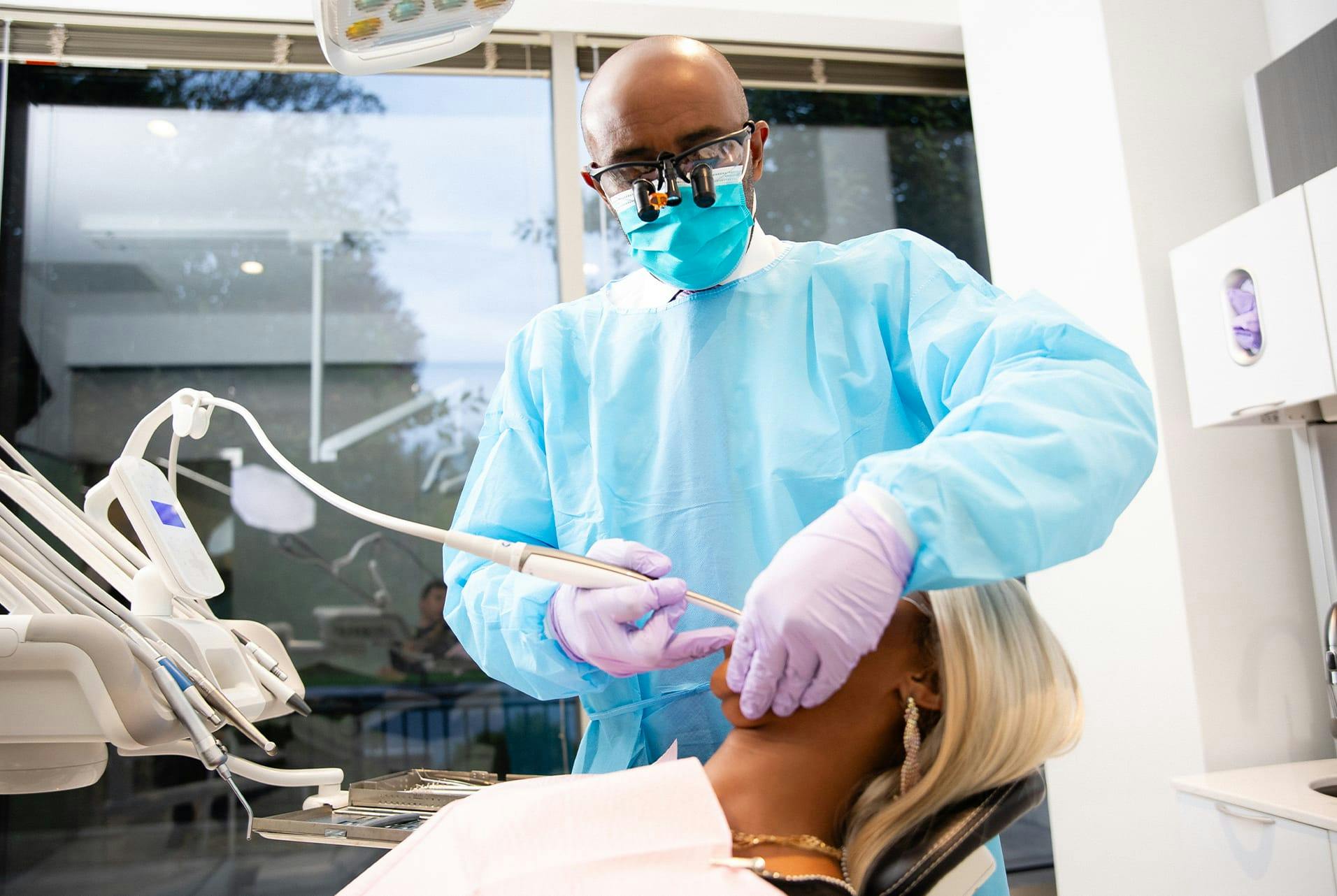 doctor working on a patient