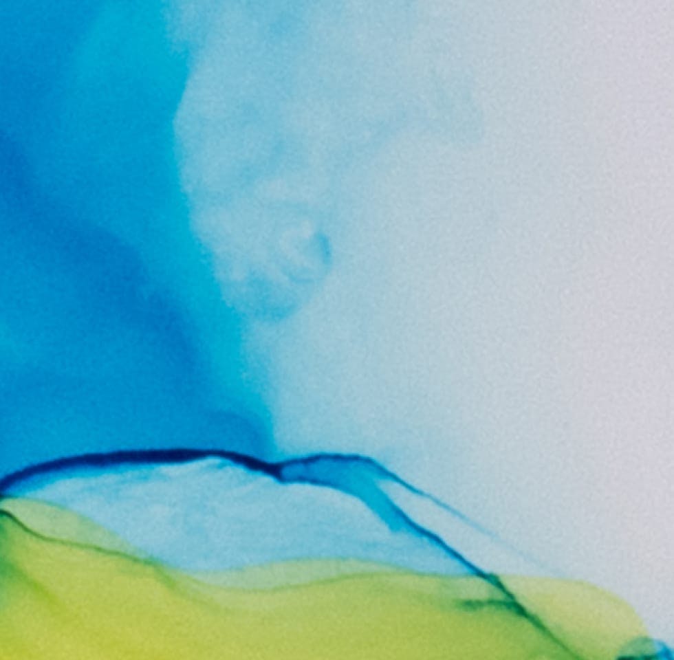 blue and green water color painting