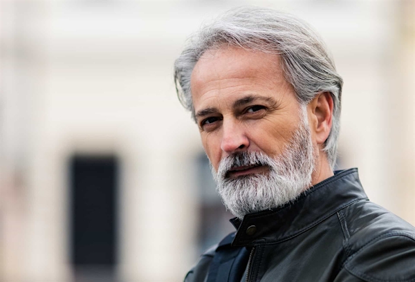 Man looking into camera