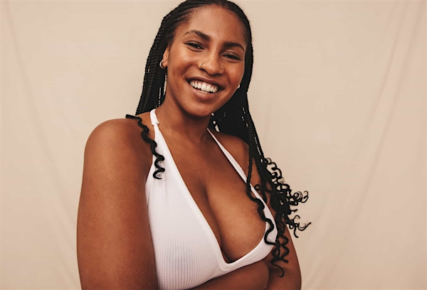 Woman smiling into camera