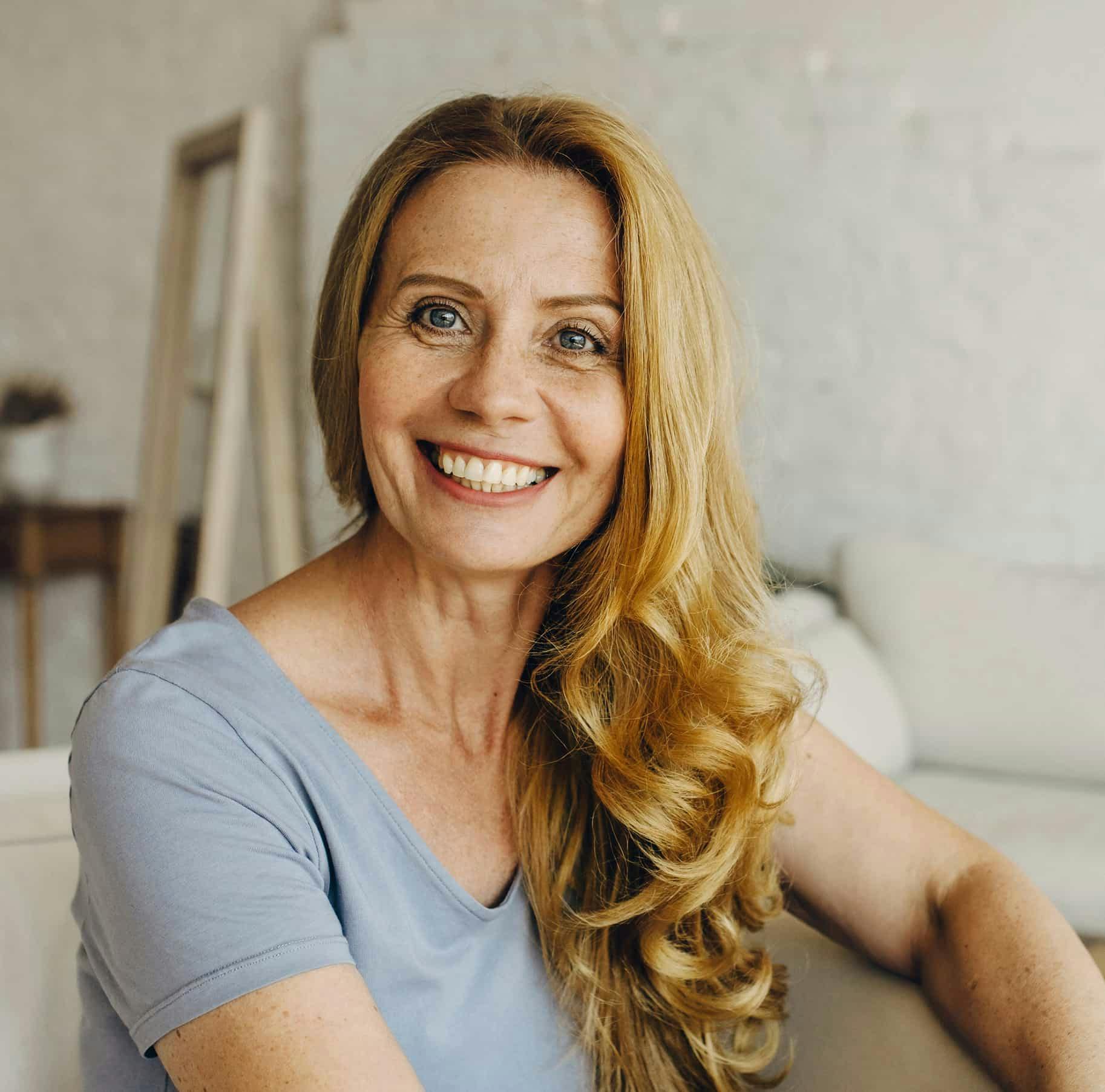 Woman smiling at camera