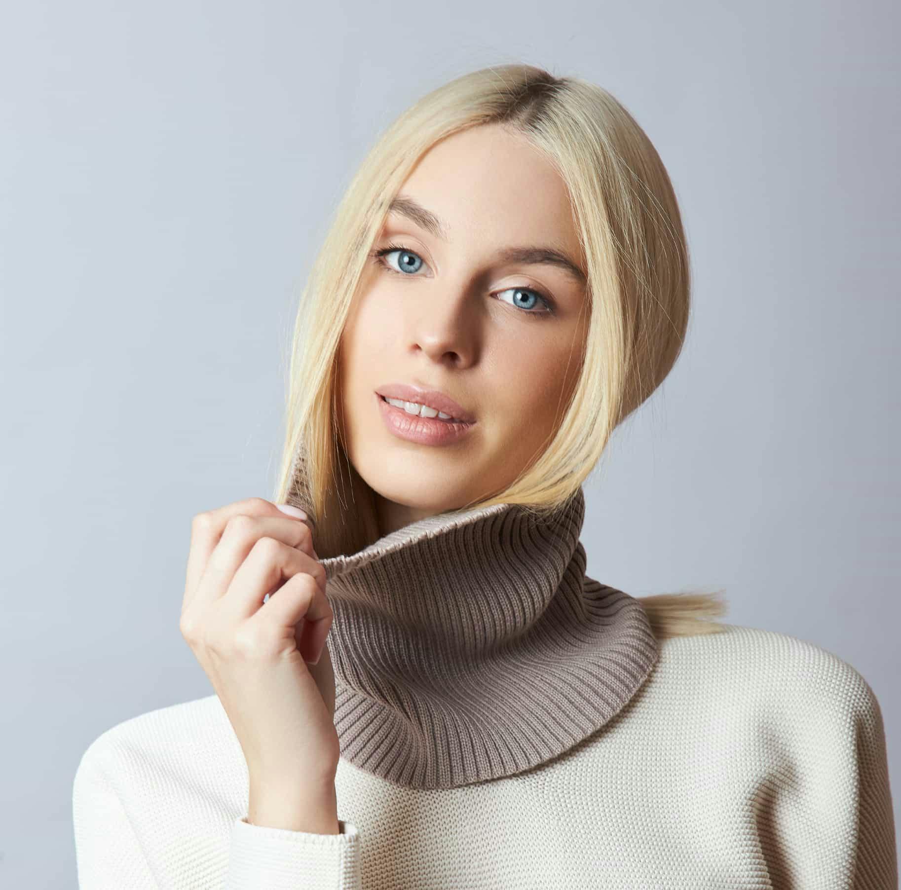 Woman looking into camera
