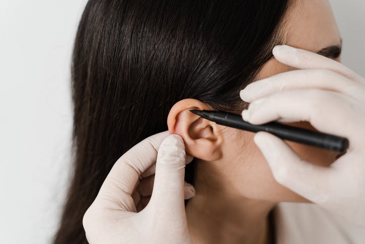Ear markings for piercing