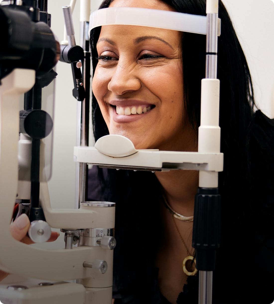 woman getting eye exam