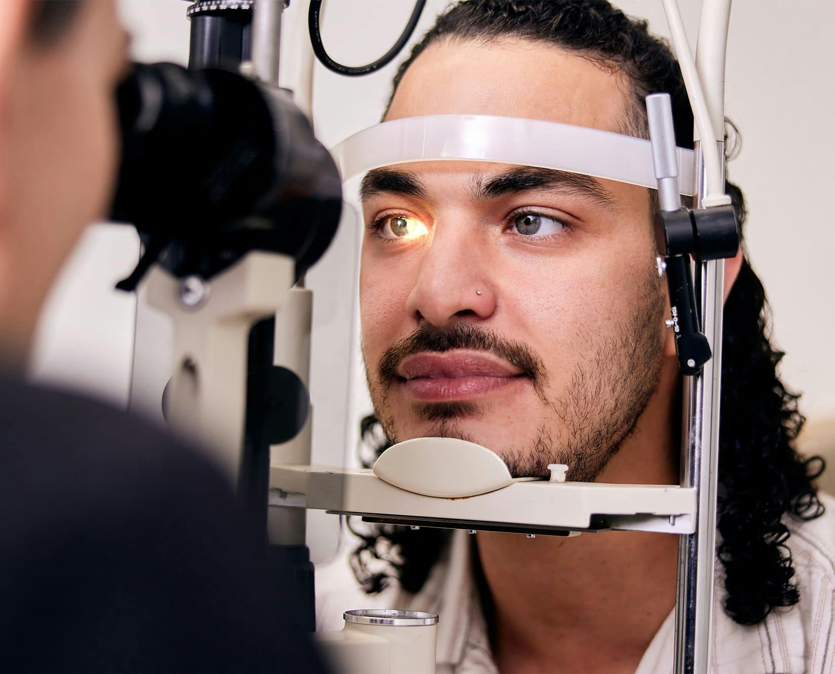 man undergoing eye exam