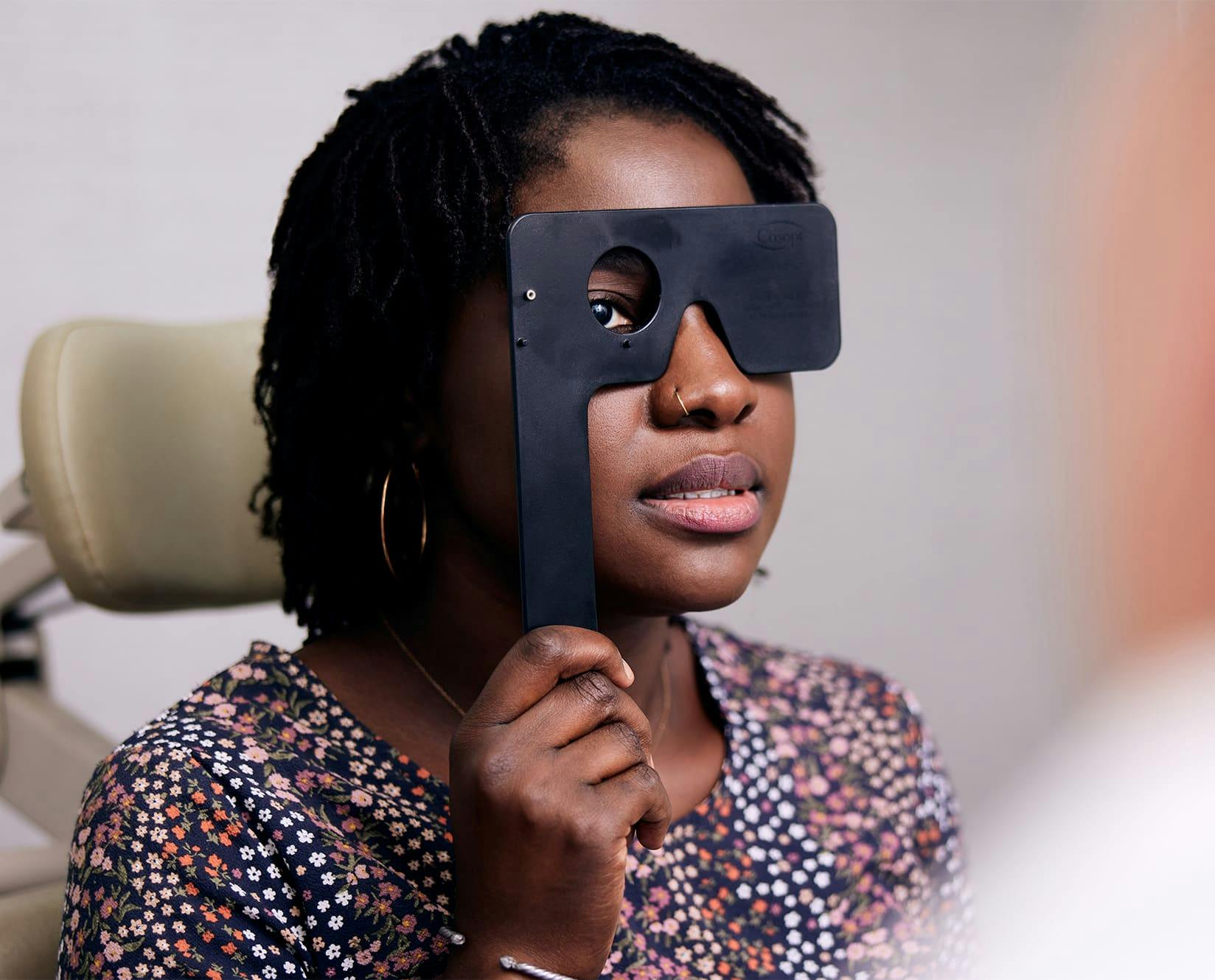 woman getting an eye exam