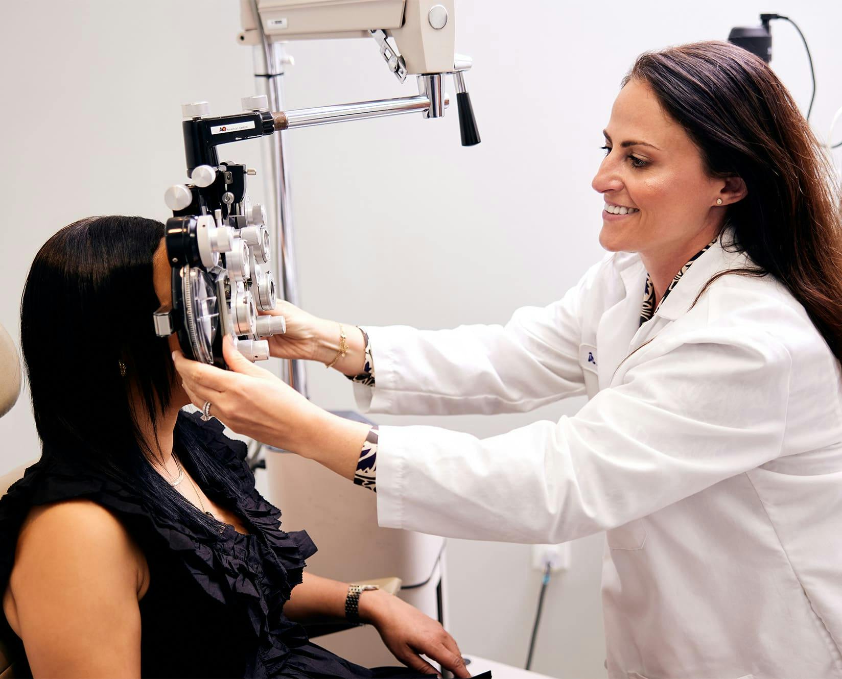 woman getting an eye exam