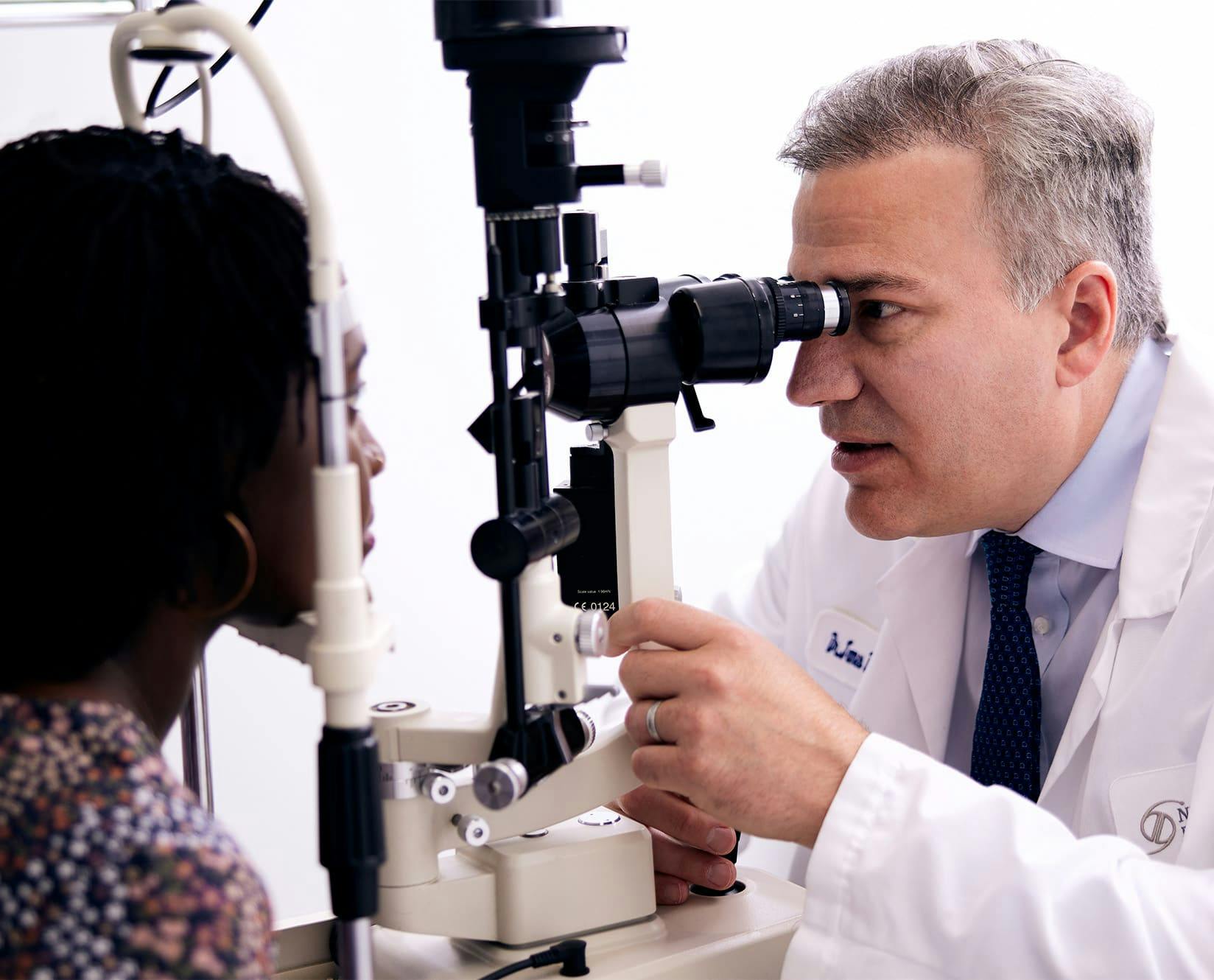 woman getting an eye exam