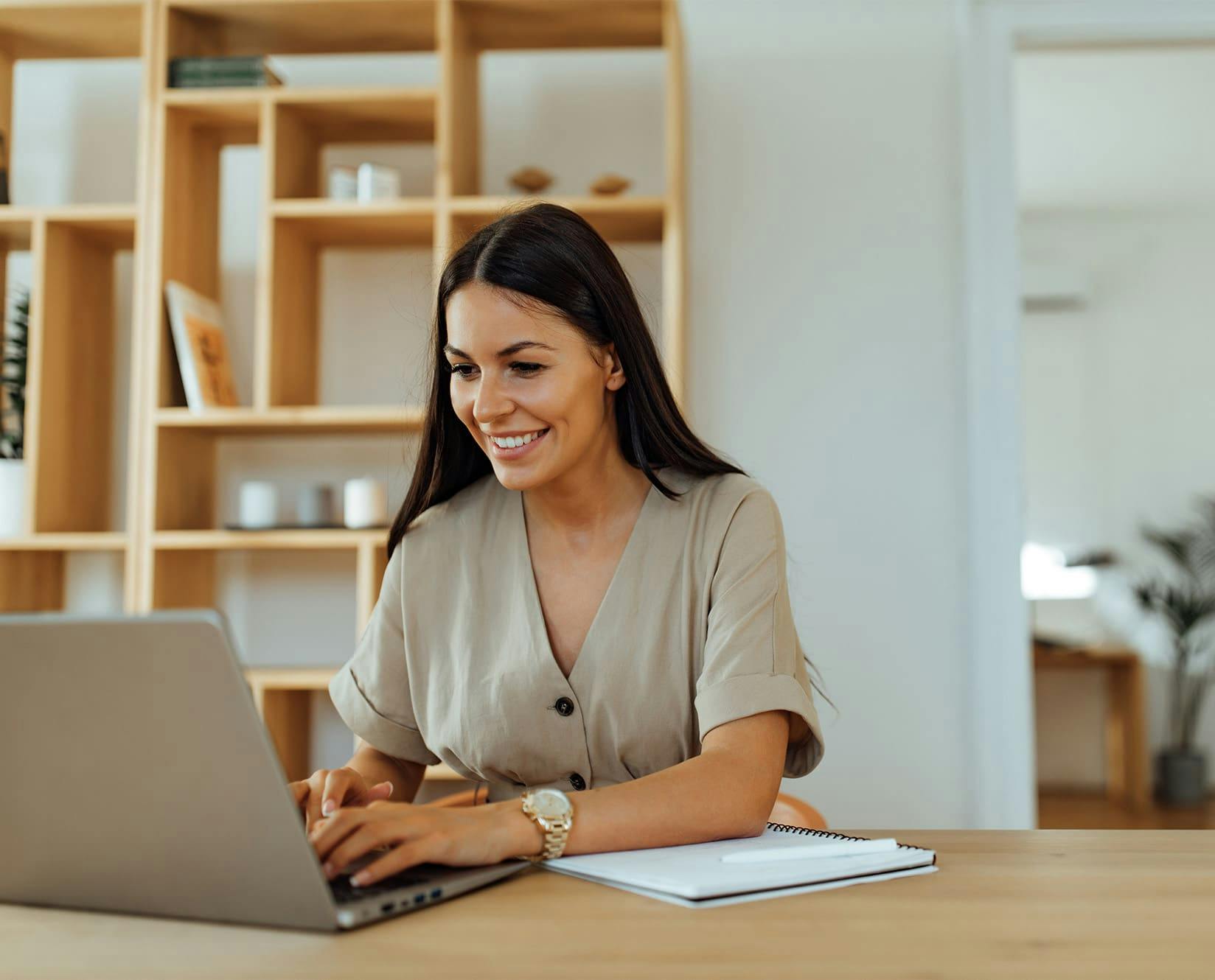 woman on a laptop