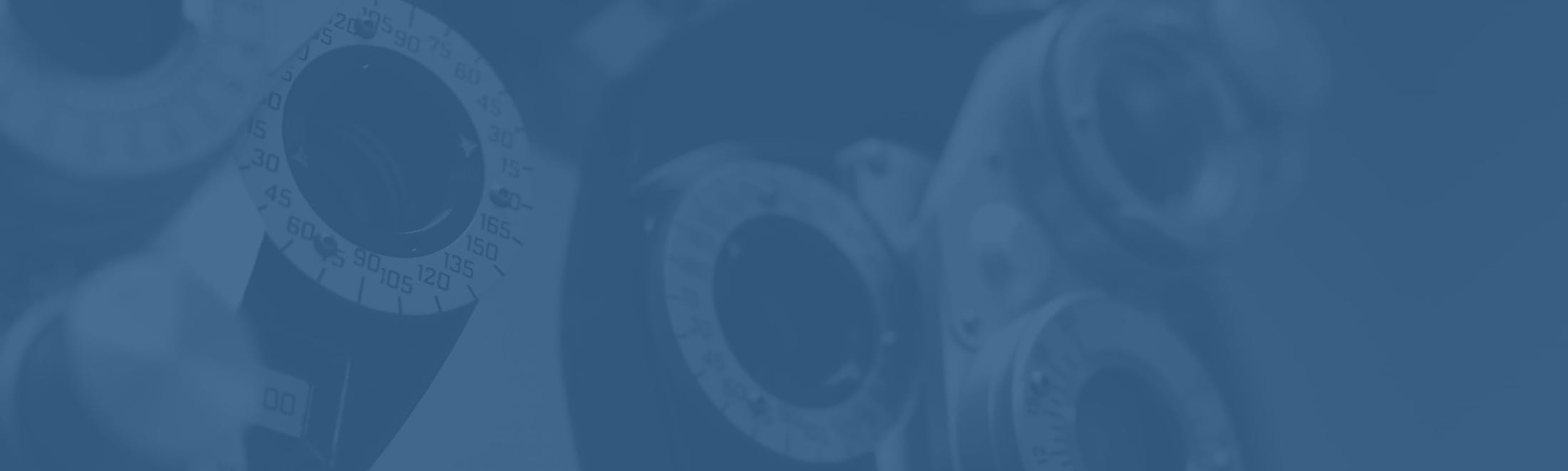 eye exam equipment with a blue overlay