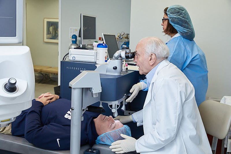 person getting lasik eye surgery