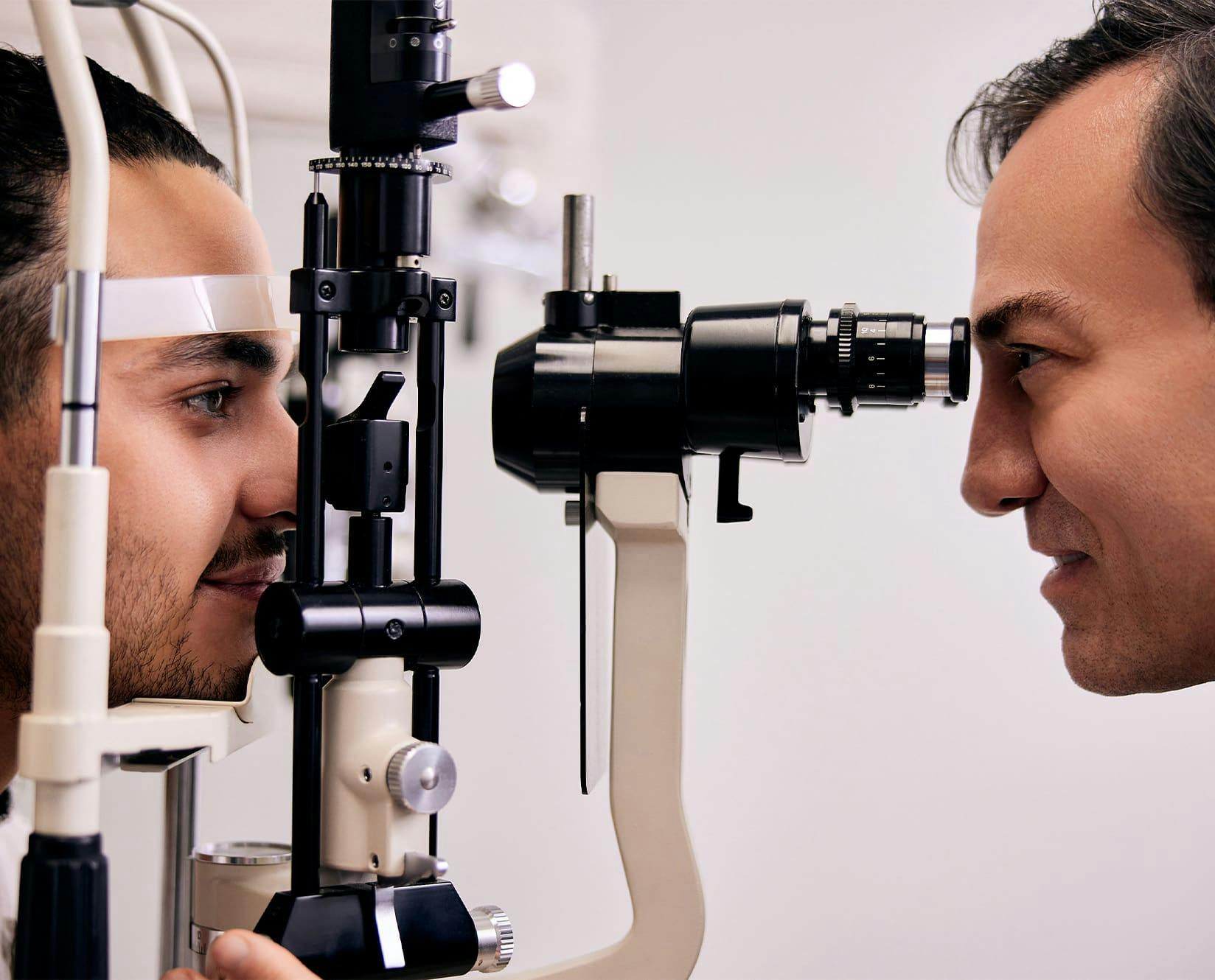 person undergoing eye exam