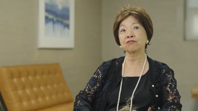 female giving a testimonial