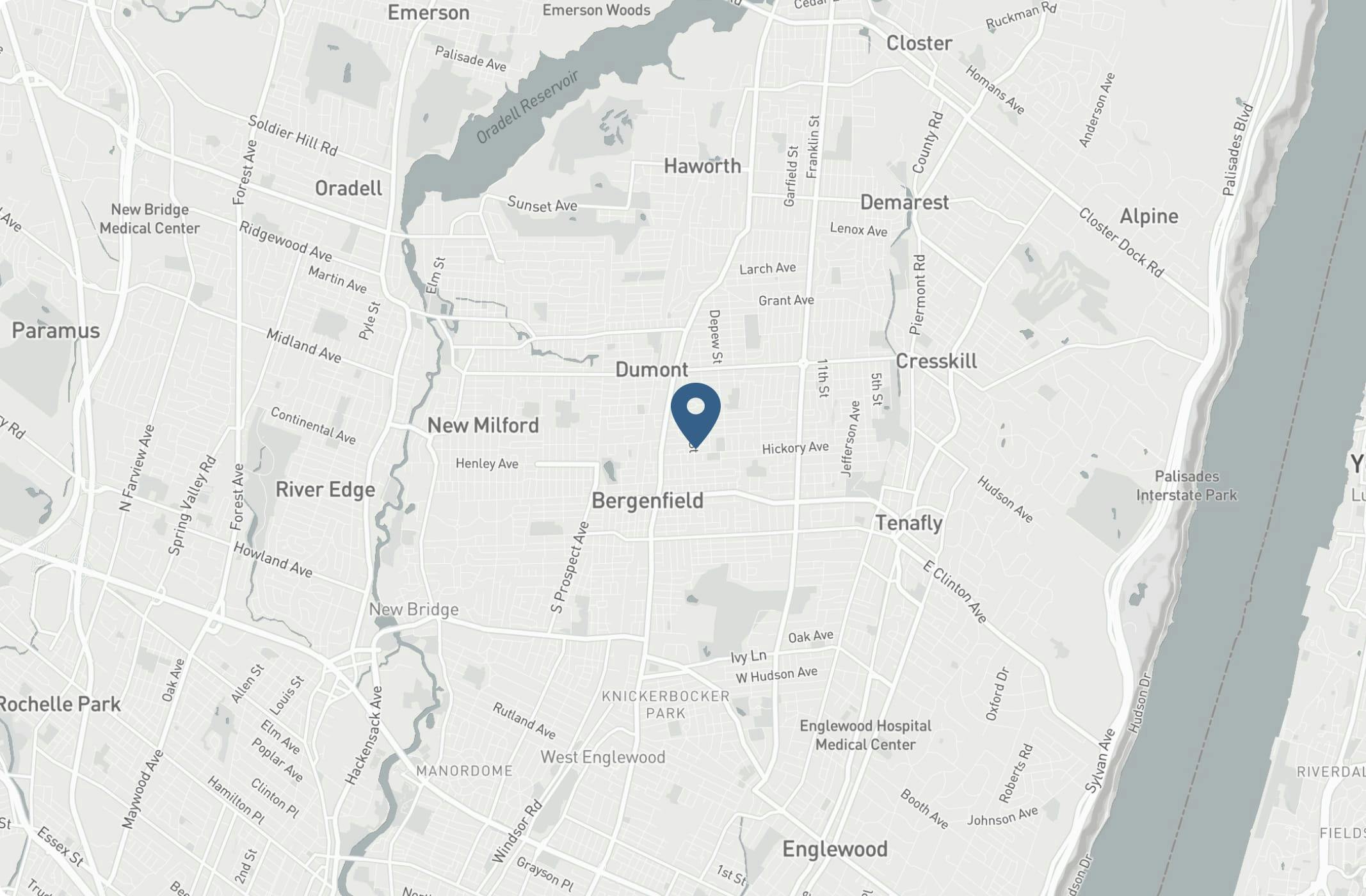 map of Woodbridge NJ