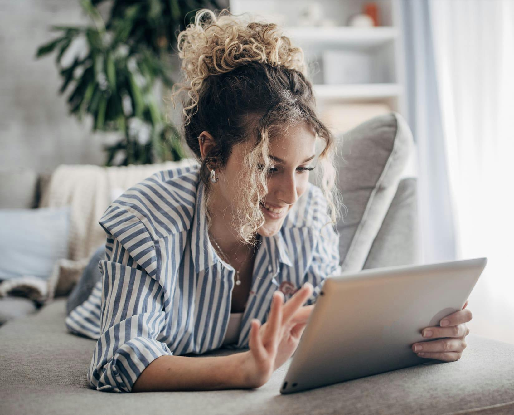 woman on a laptop