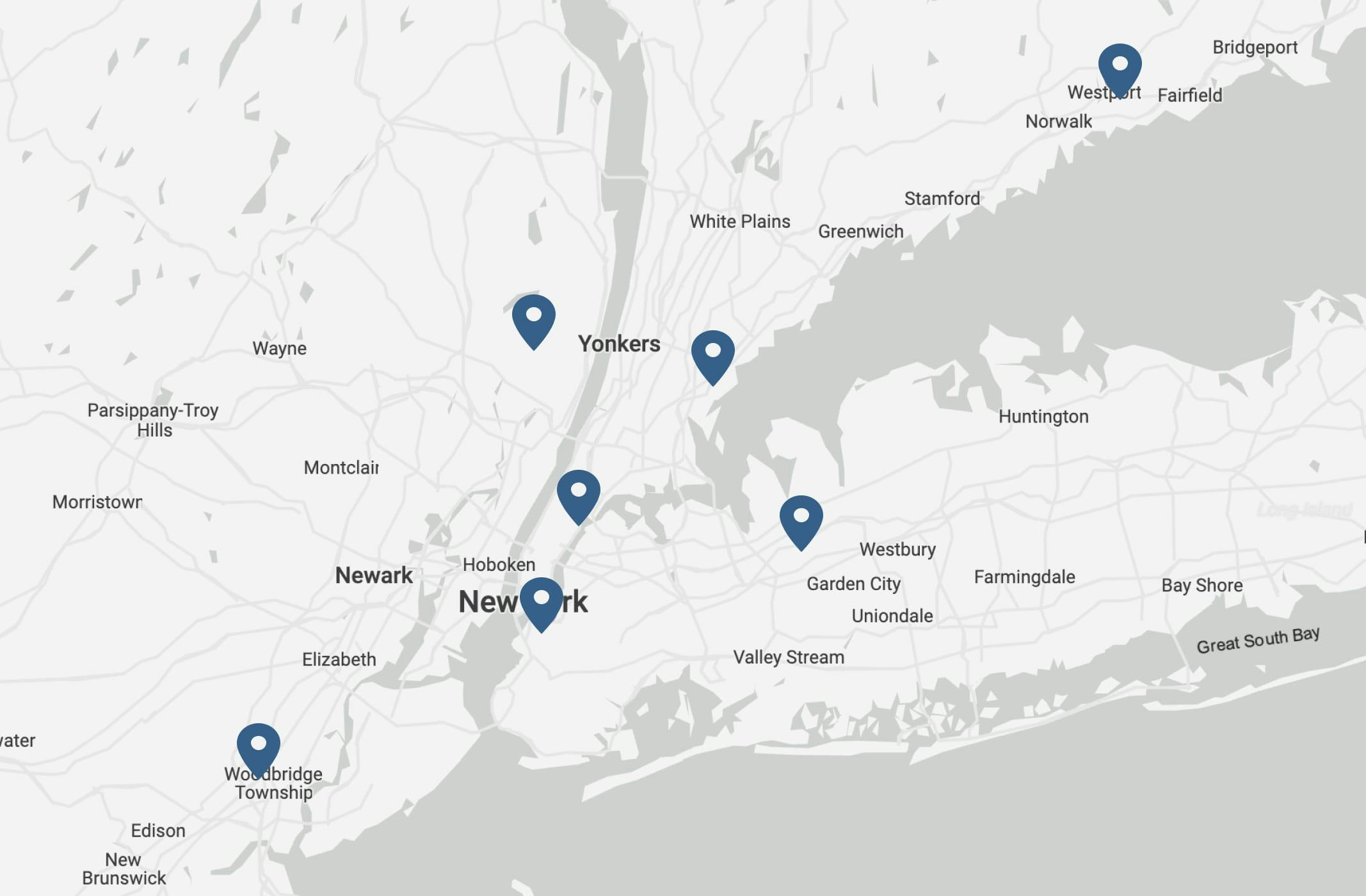 Map of all Dello Russo locations