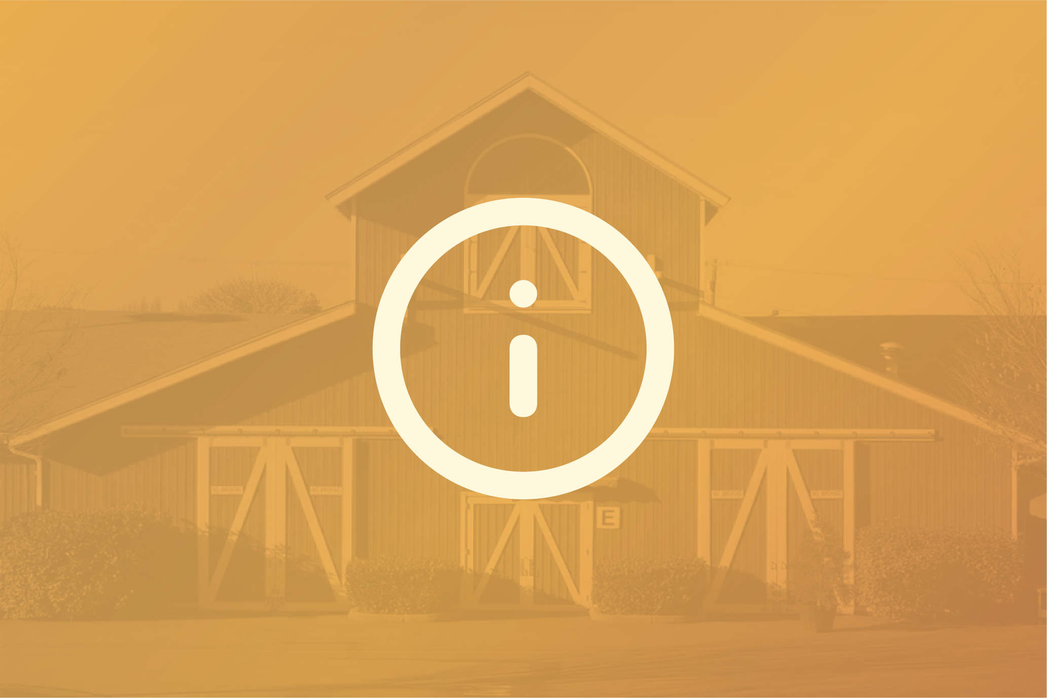 Placeholder Image of barn building with info "I" icon