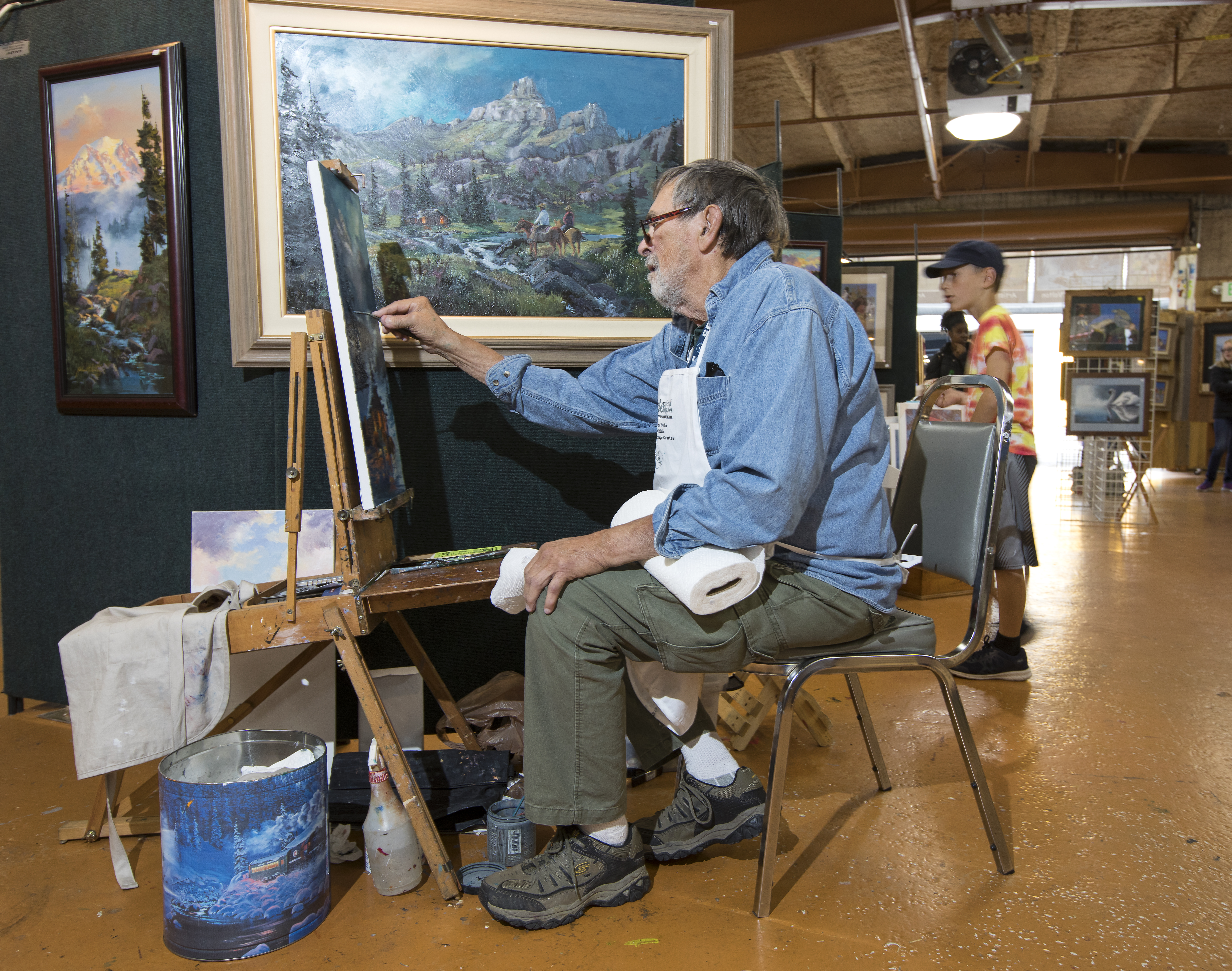 Oldfield Western Heritage Center, man painting