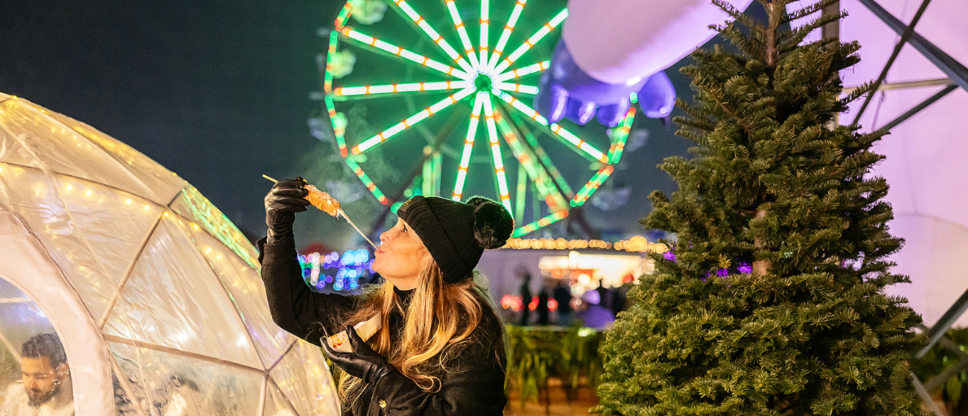 women eating korean cheese dog