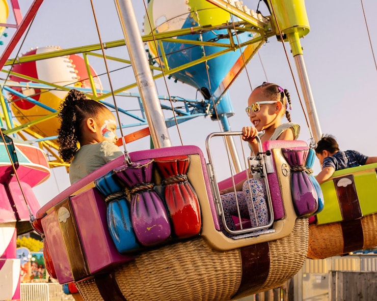 Two girls on a ride in SillyVille