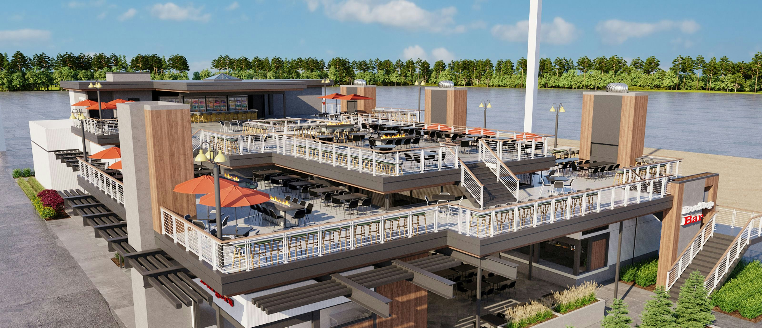 The 1900 Food Hall & Rooftop Bar Rendering