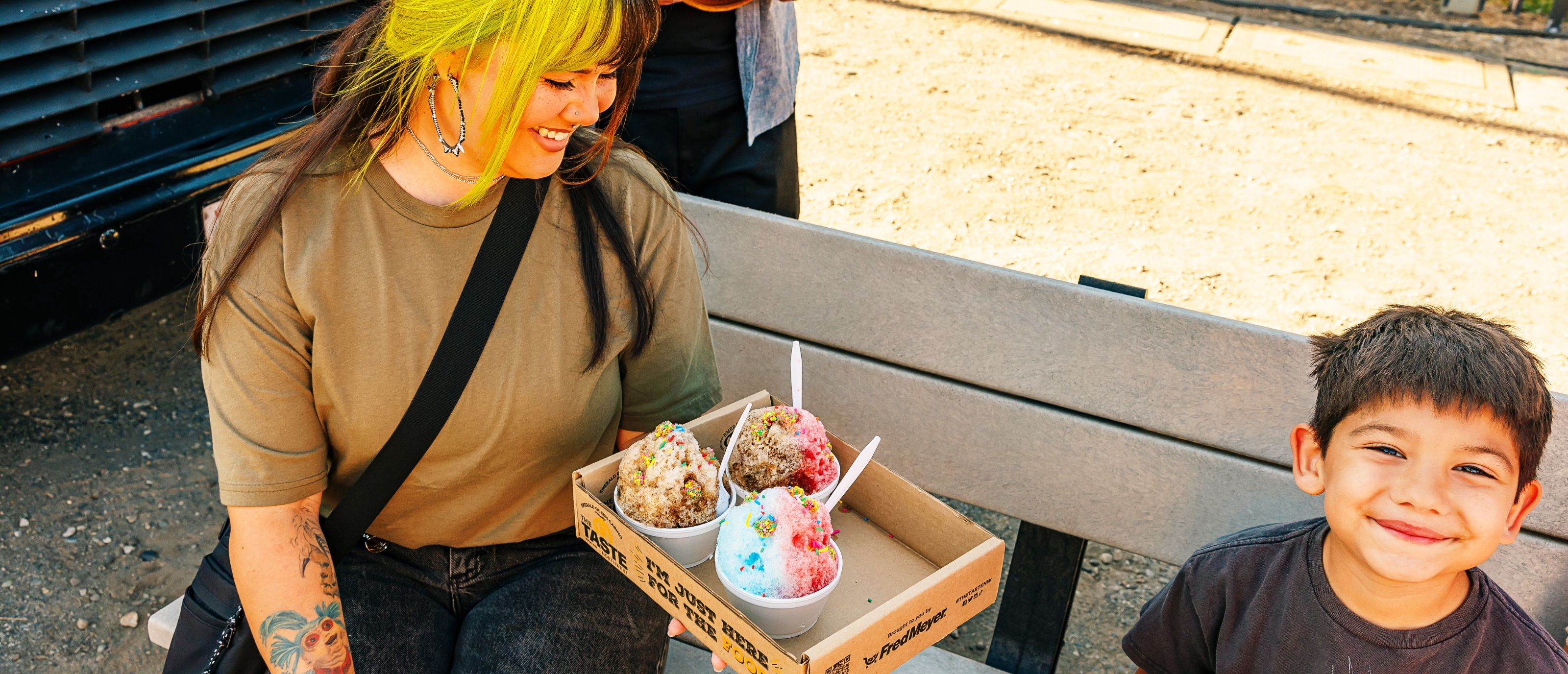 Mom & son at the Taste NW