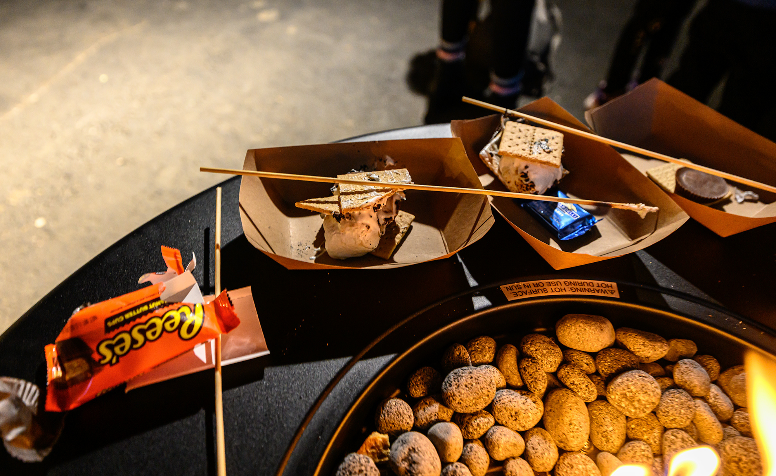 Assembled S'mores at the S'mores bar