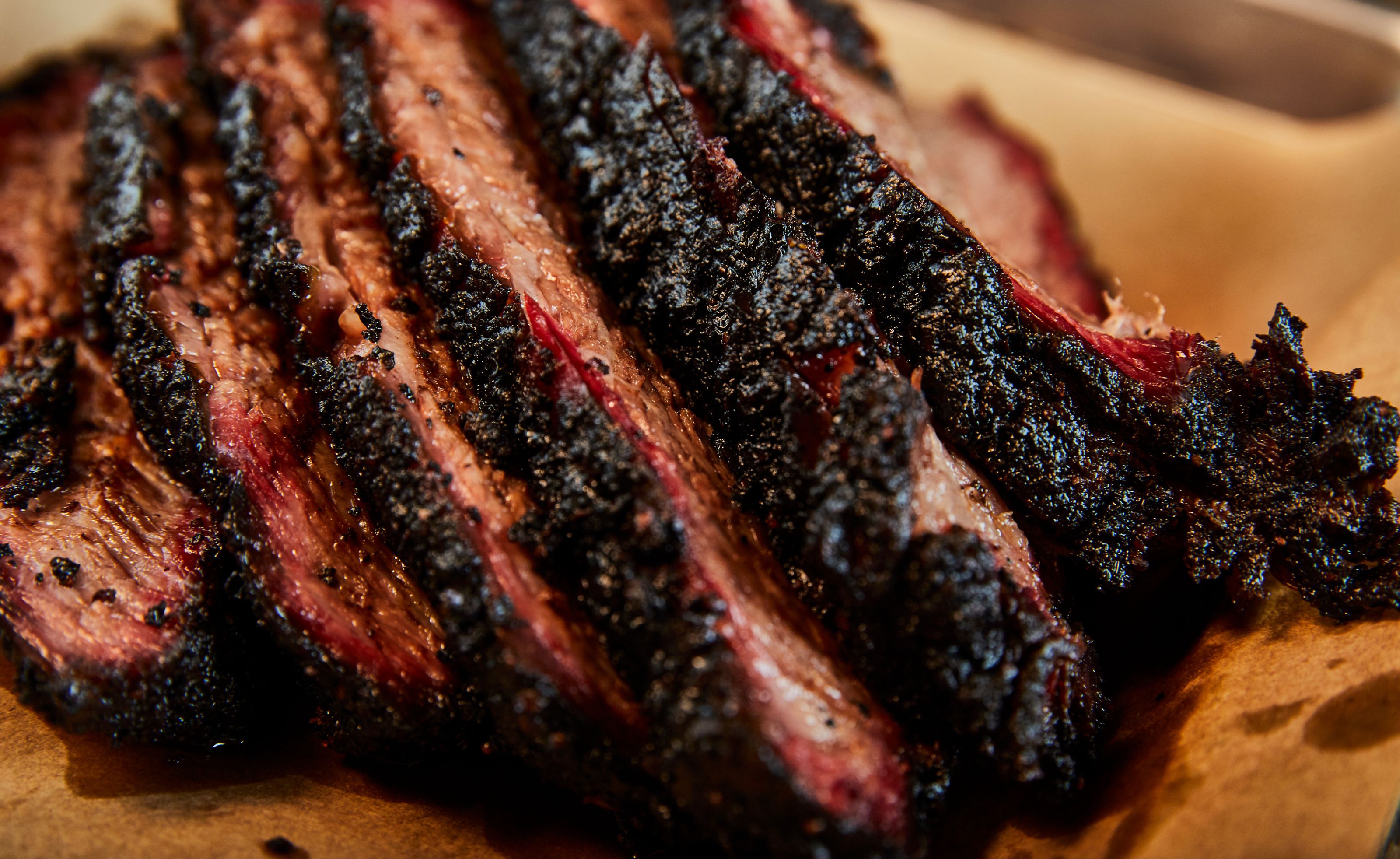 A pile of bbq brisket