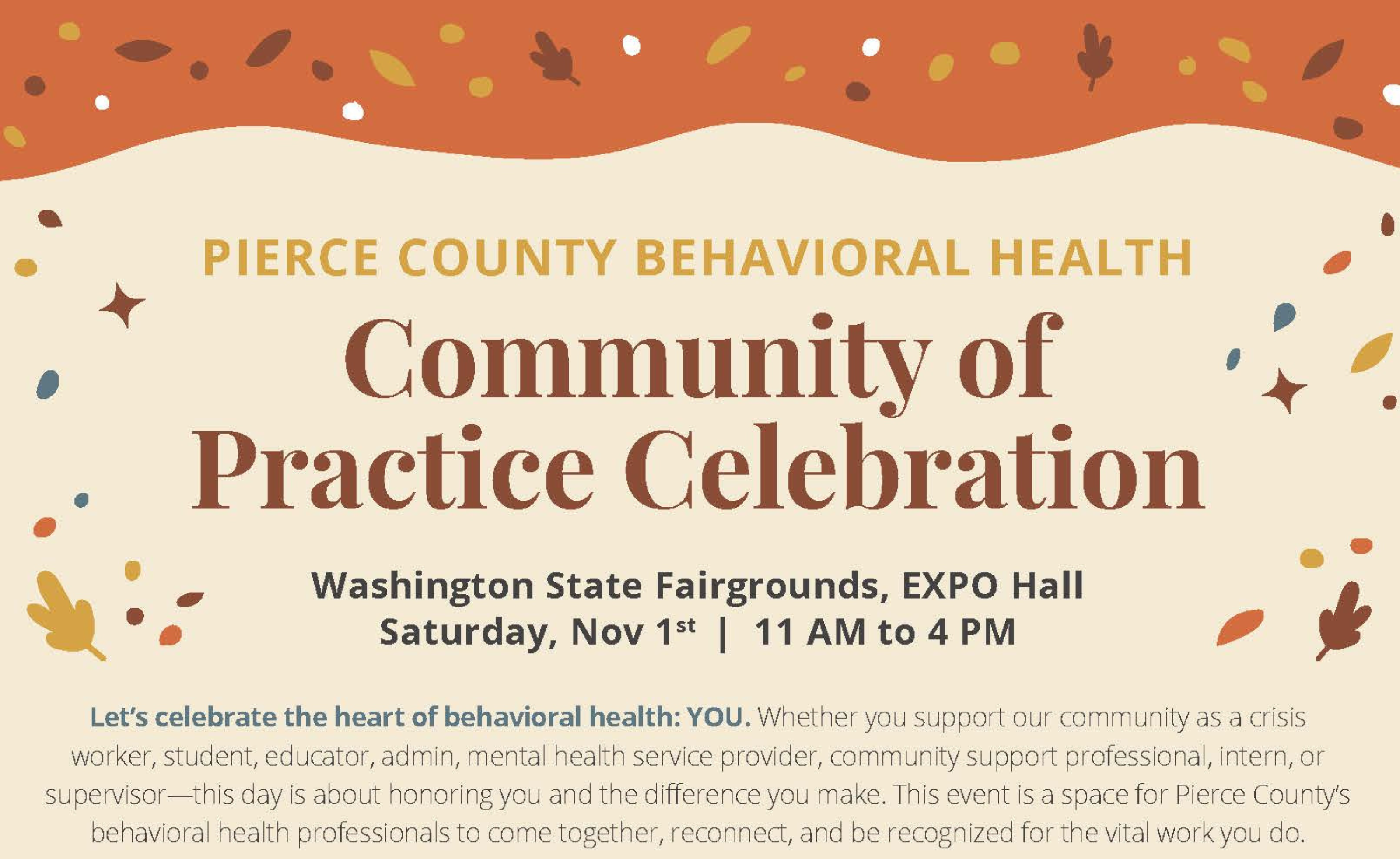 Pierce County Behavioral Health Community of Practice Celebration